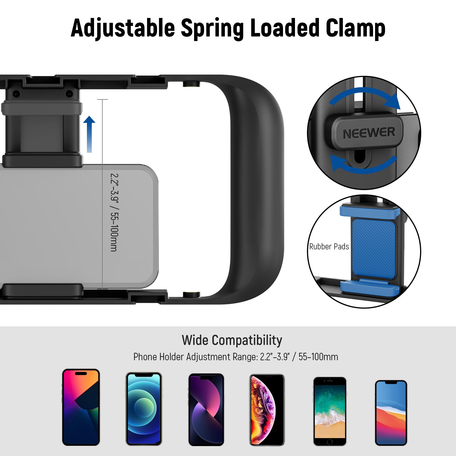 NEEWER A104 Smartphone Video Rig with Adjustable Neck Strap - Professional Stabilizer for Vlogging, Live Streaming & Content Creation