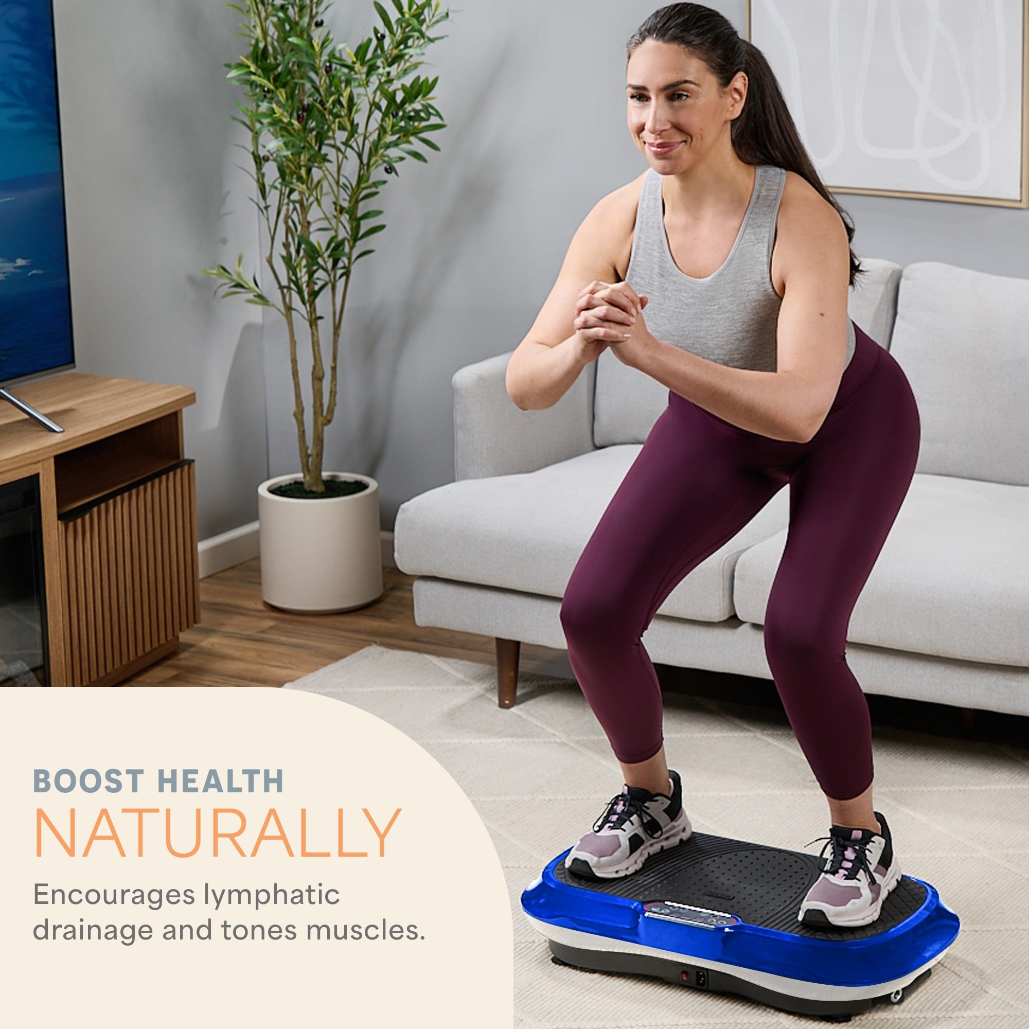 Lifepro Waver Vibration Plate Exercise Machine - Powerful Whole Body Vibration Platform for Muscle Activation, Strength Training & Fat Burning | Includes Resistance Bands | Home Gym Equipment for Weight Loss & Toning | Perfect for Home Workouts & Recovery