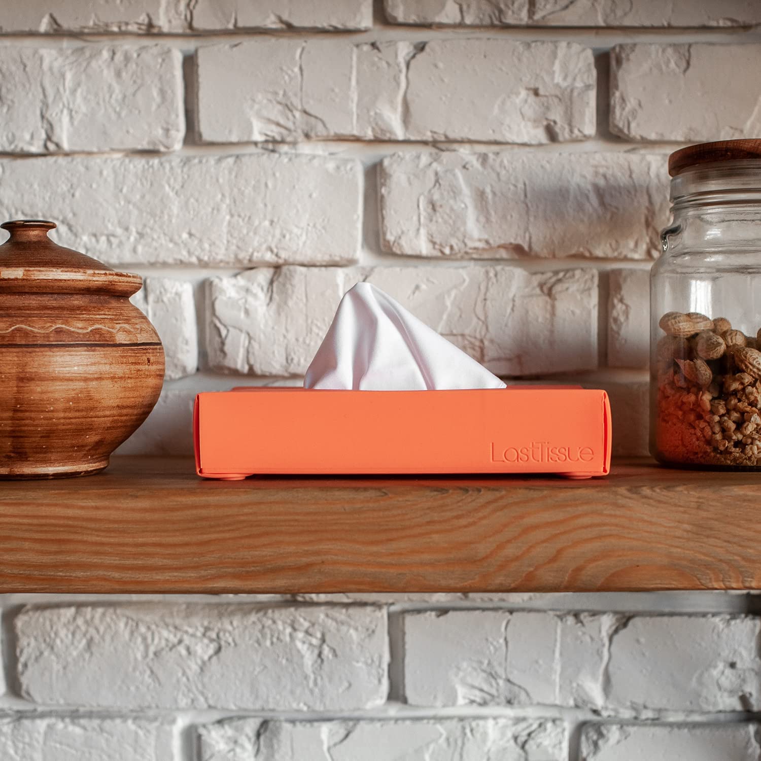 LastTissue® Reusable Tissue Box with 18 Organic Cotton Wipes | Eco-Friendly Sustainable Tissue Holder | Washable Facial Tissues for Nose & Home | Perfect for Travel, Office, and Daily Household Use