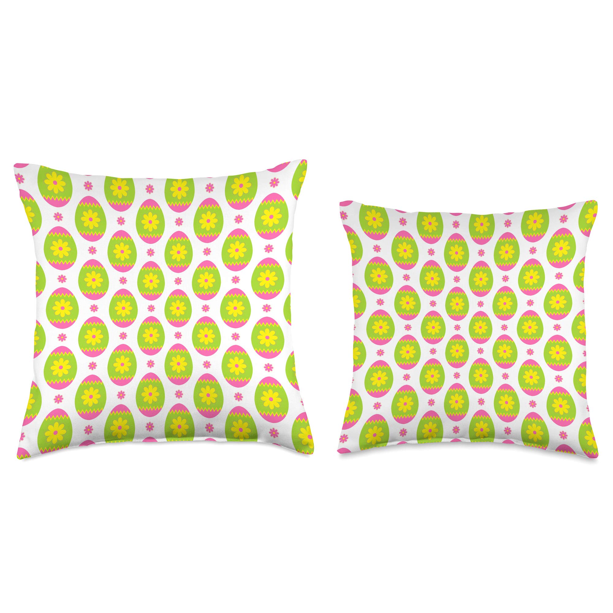 Pastel Easter Egg Decorations - Decorative Throw Pillow for Sofa, Bed, Couch - Spring Home Decor & Easter Party Supplies