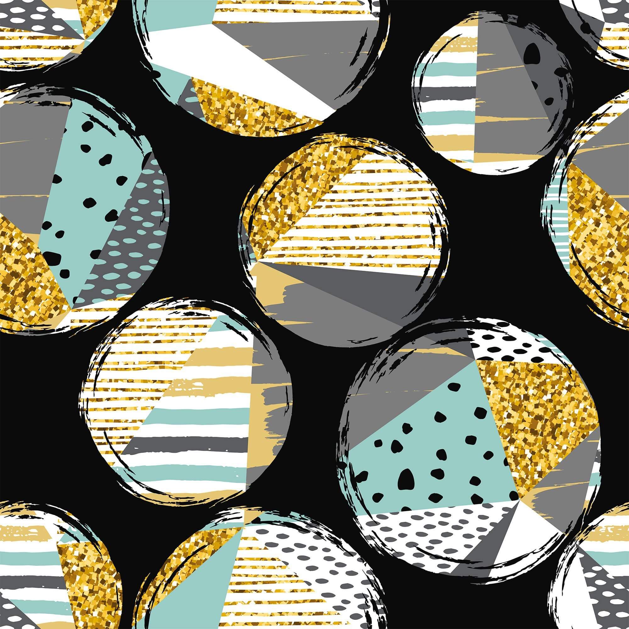 Stylish Mint Green & Gold Geometric Peel and Stick Removable Wallpaper for Teens - Perfect for Bedroom, Dorm Room, and Home Decor