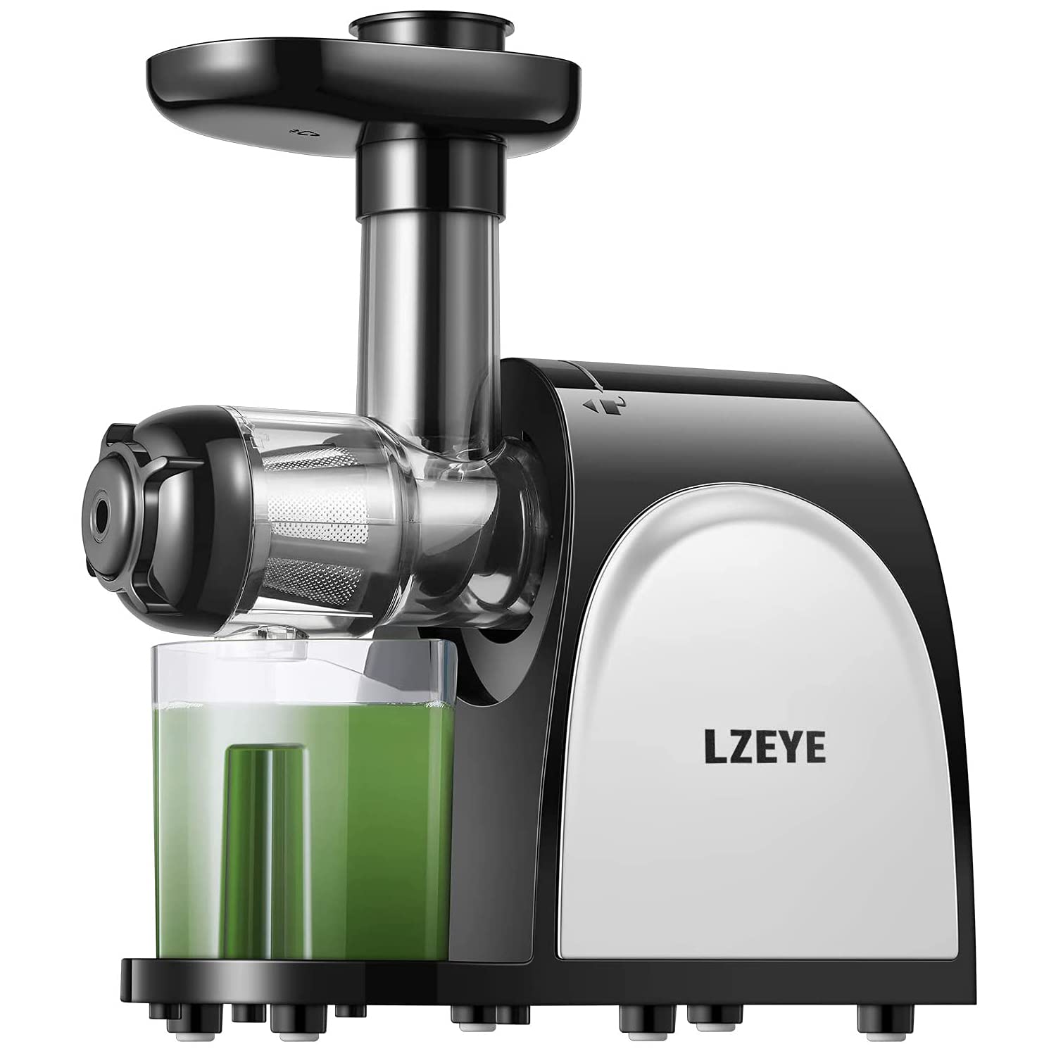 LZEYE Slow Masticating Juicer - Cold Press Juicer Machine with Quiet Motor, Reverse Function & High Juice Yield | Easy to Clean, BPA-Free | Perfect for Healthy Juicing, Detox, and Family Breakfast | Includes Free Recipe Book