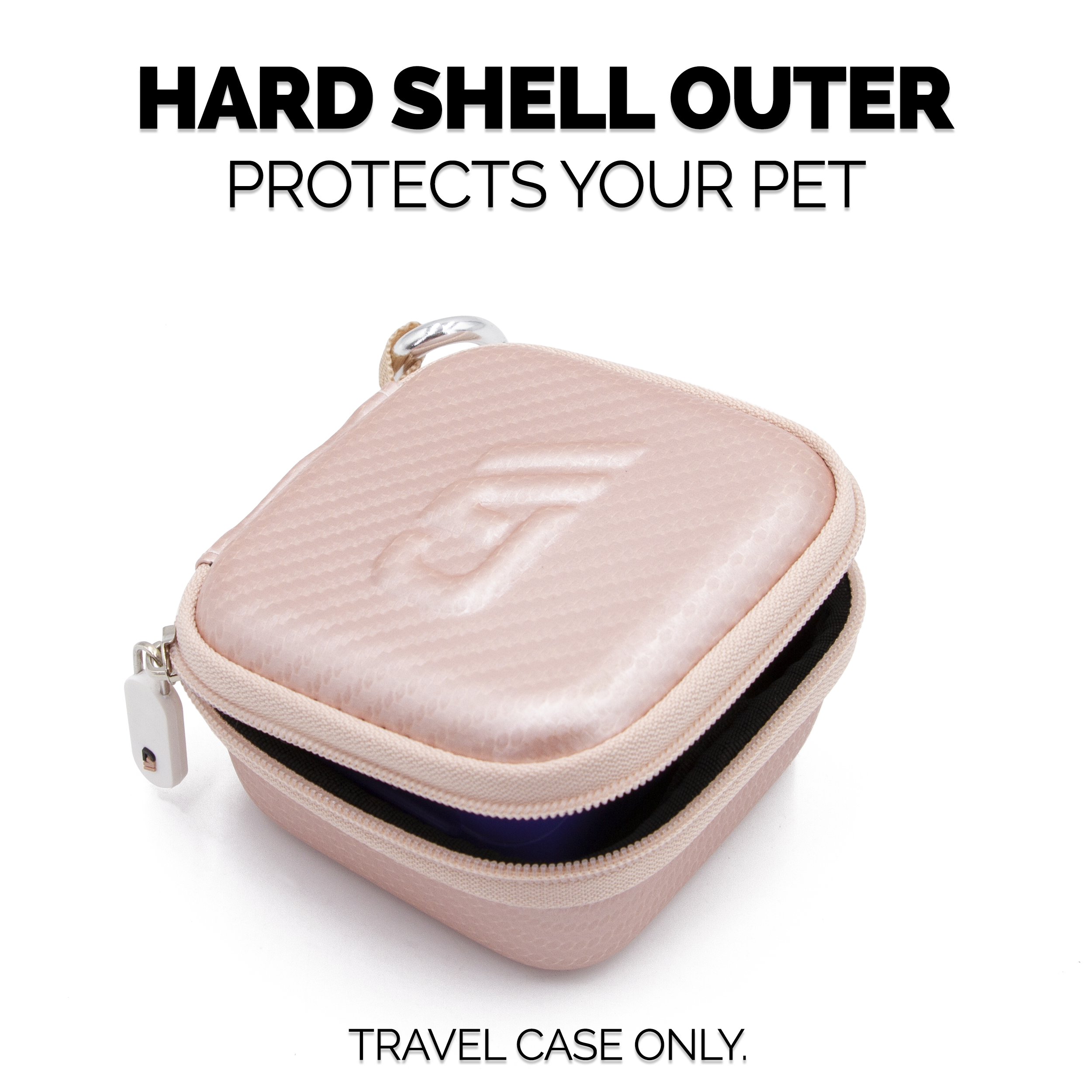 CASEMATIX Hard Shell Travel Case for Bitzee Interactive Digital Pet - Durable Protective Cover with Carabiner Clip (Rose Gold) - Perfect for Travel, School & Playdates