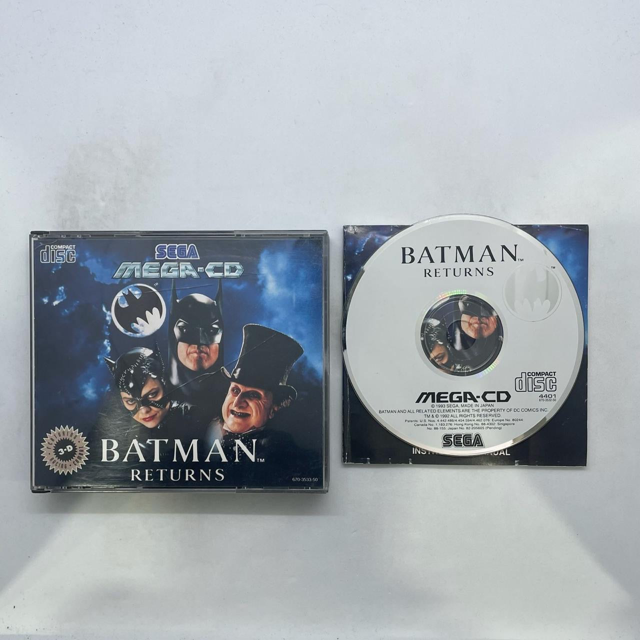 Batman Returns Sega Mega CD Game with Original Manual - Retro Gaming Collectible for Classic Console Enthusiasts | Perfect for Nostalgic Gamers and Collectors