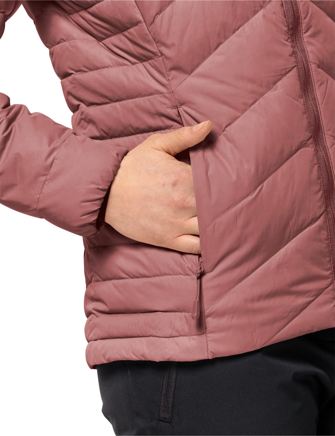 Jack Wolfskin Tundra Down Hooded Sweater Women's Winter Jacket - Warm Fleece-Lined Parka for Cold Weather, Hiking & Outdoor Activities