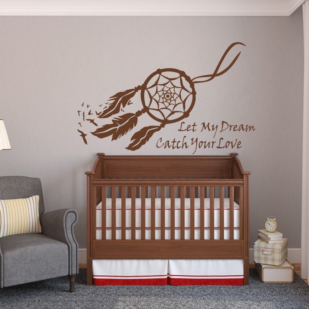 Dream Catcher Wall Decal - Vinyl Sticker for Baby Nursery & Bedroom Decor - Teal Wall Mural Art - Perfect for Boho Home Decor, Kids Room, and Spiritual Spaces