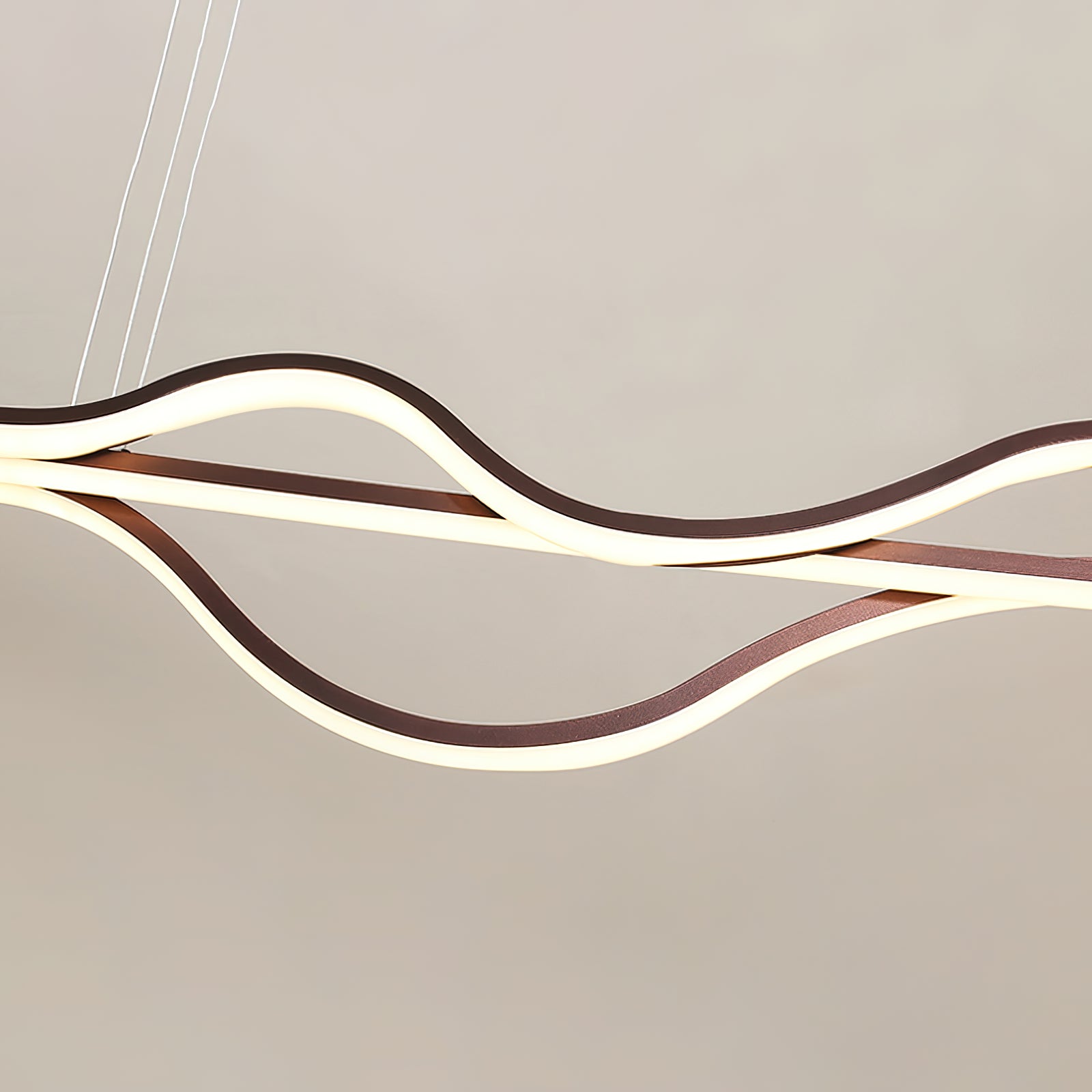 Minimalist Strip Wavy Pendant Light - Modern LED Hanging Fixture for Kitchen Island, Dining Room & Bedroom Decor