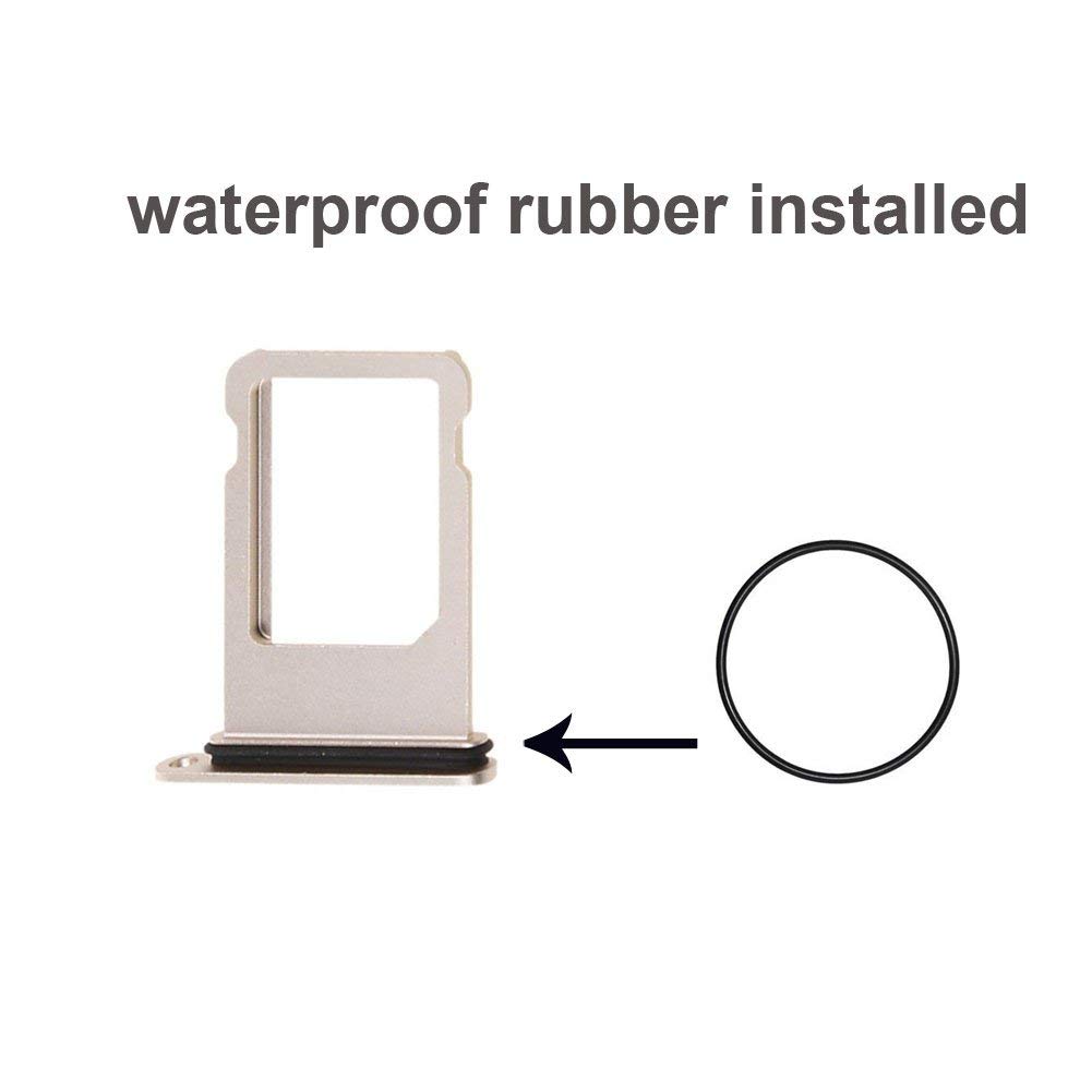 Original iPhone 8 SIM Card Tray Replacement - Gold SIM Tray Slot Holder with Waterproof Rubber Ring & Eject Tool | Durable SIM Card Reader Tray for iPhone 8/8 Plus | Perfect for Travel, Business & Everyday Use