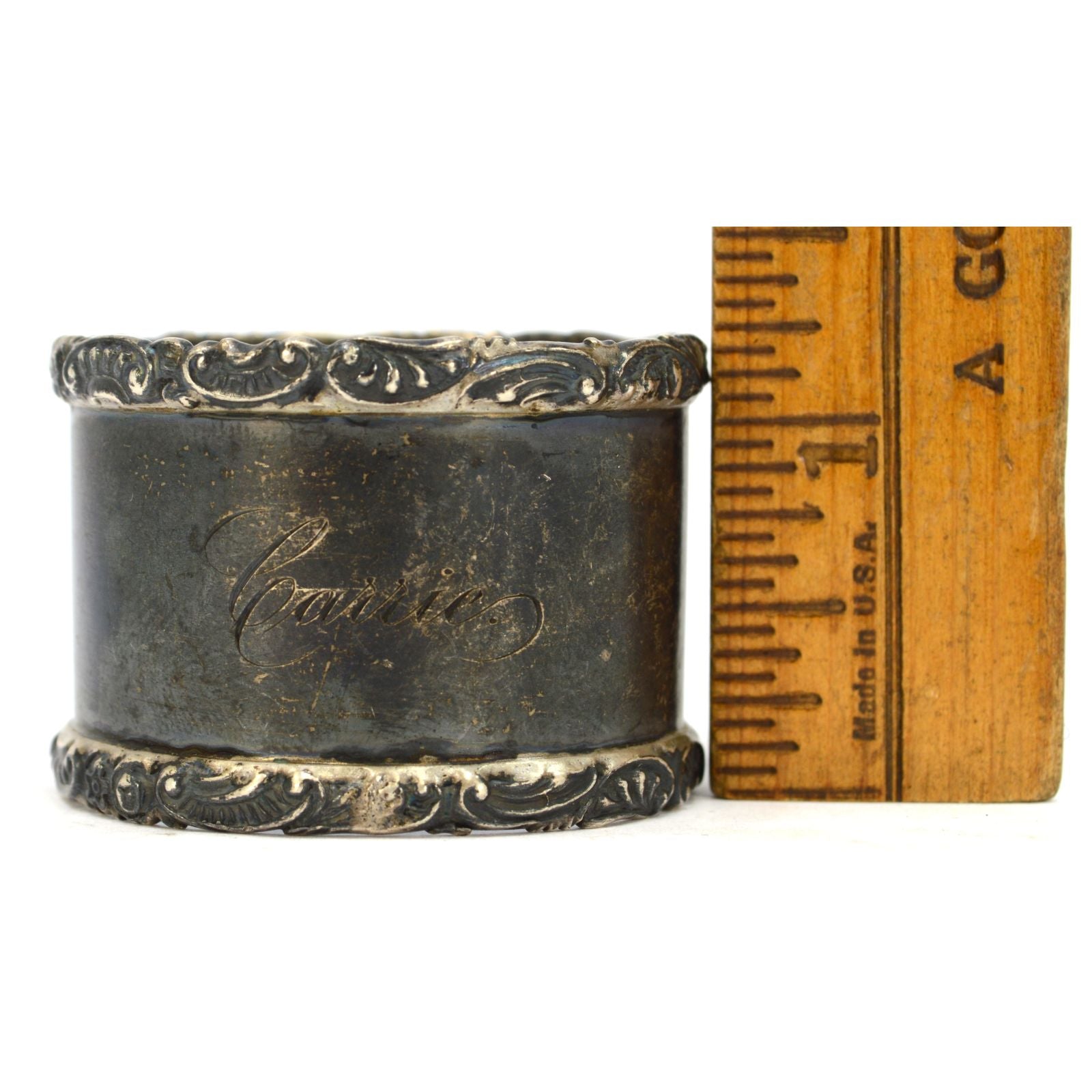 Antique Sterling Silver Napkin Ring - Signed W&H Walker Hall - Carrie - 35.6 Grams - Elegant Table Setting for Weddings & Dinner Parties
