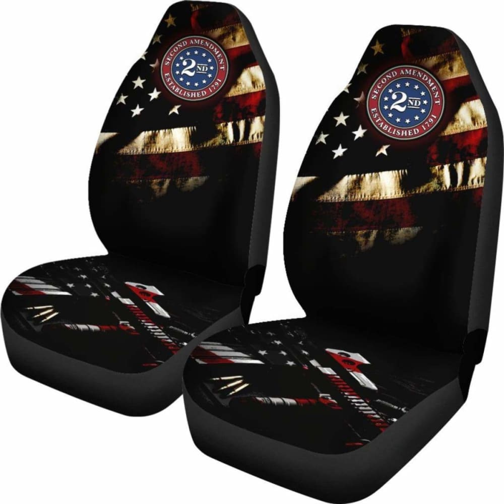 2nd Amendment Car Seat Covers - Patriotic Gun Rights Themed Seat Protectors for Trucks & SUVs | Perfect for Hunting Trips & Outdoor Adventures