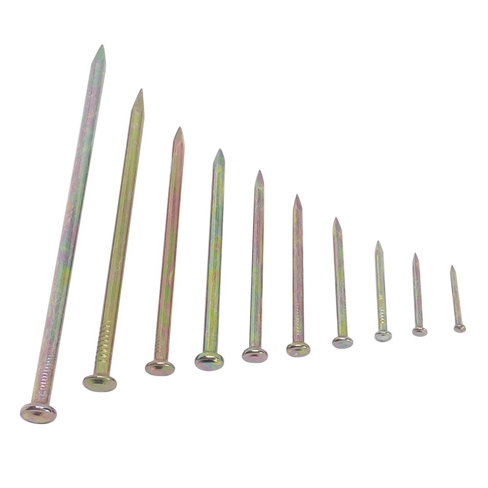 **20-130mm Steel Cement Nails - Hardened Ribbed Concrete Masonry Nails for Wood, Hard Walls & Photo Frames (19-960 Pcs) - Ideal for Construction, Hanging & DIY Projects**