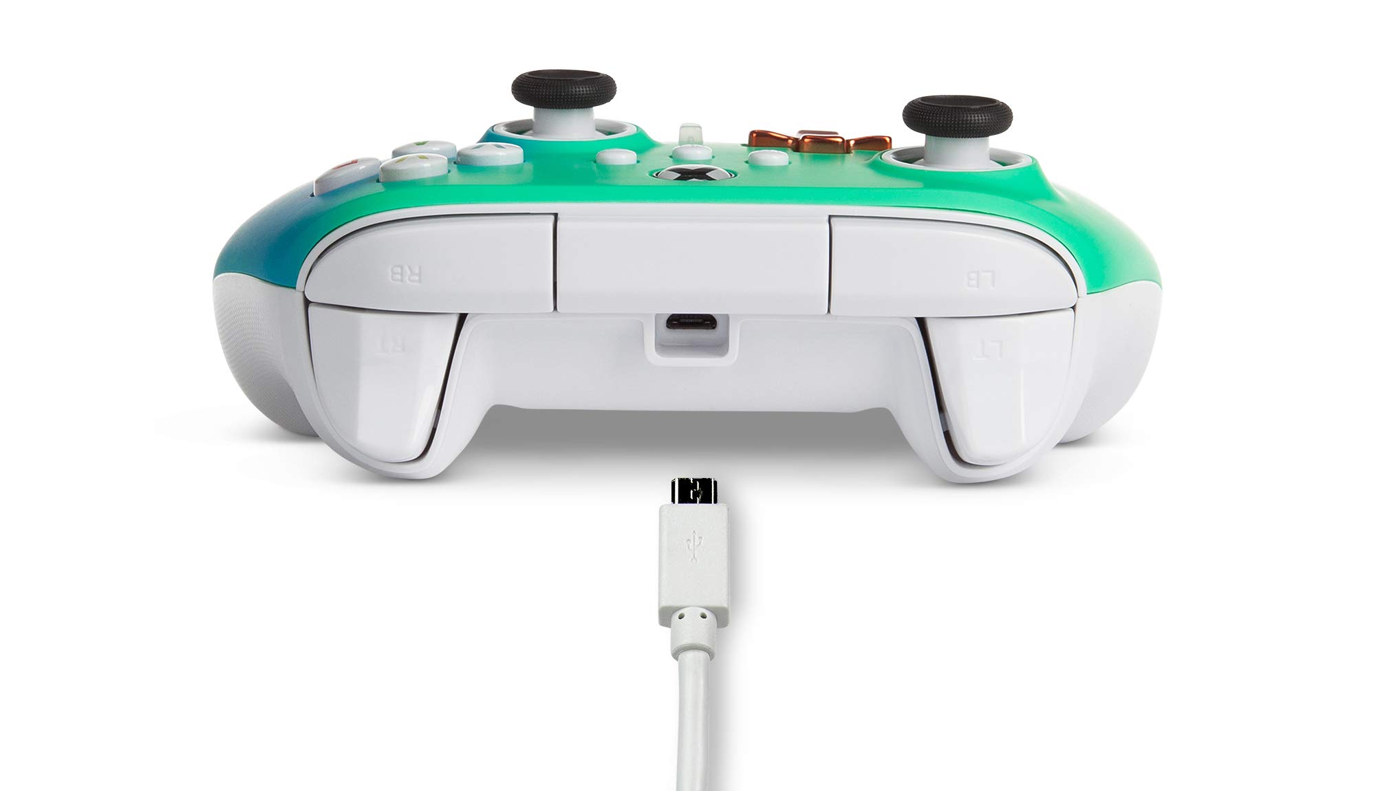 PowerA Enhanced Wired Controller for Xbox Series X|S - Seafoam Fade | Officially Licensed Xbox Gamepad with 3.5mm Audio Jack & Textured Grips | Perfect for Competitive Gaming & Long Play Sessions