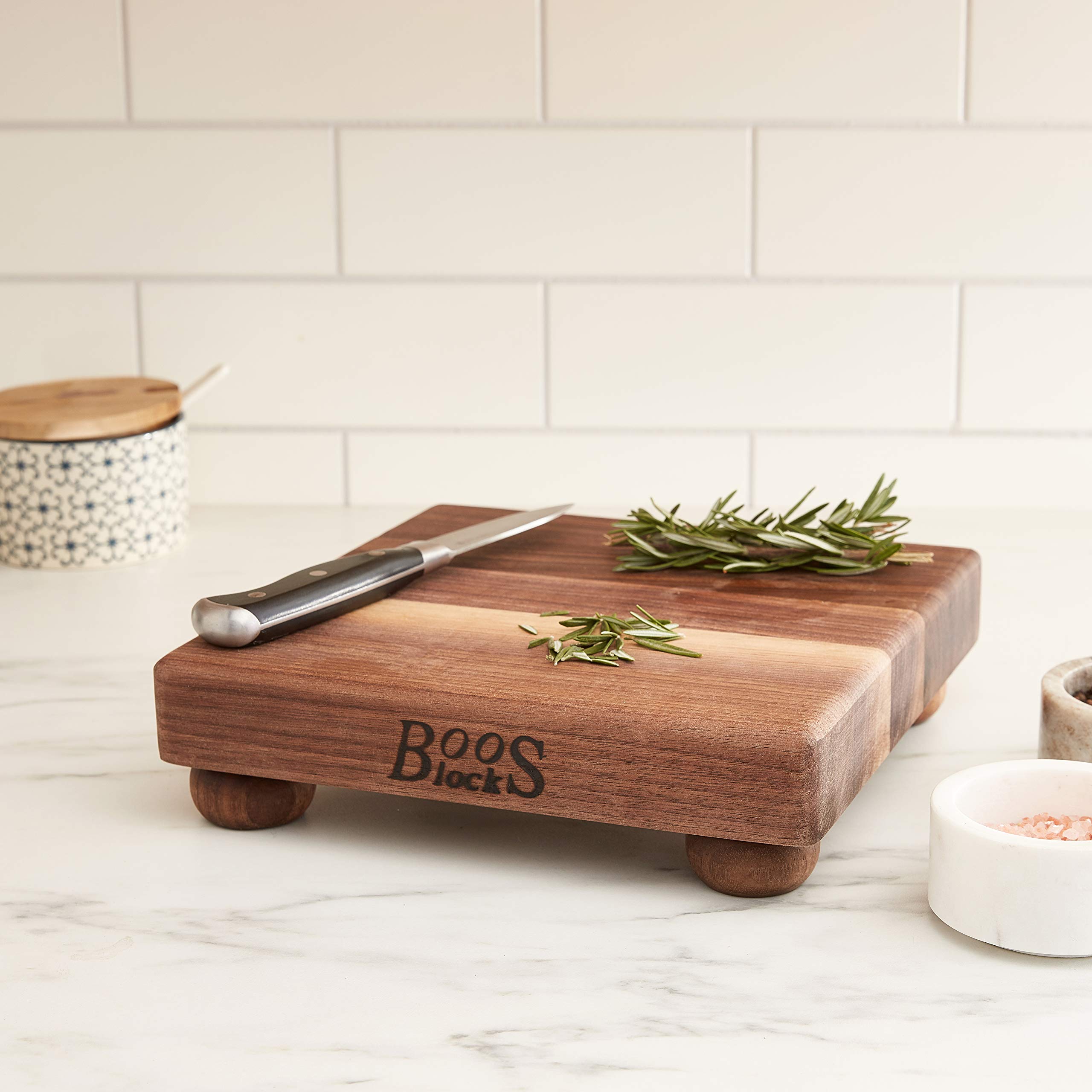 John Boos B Series Walnut Wood Cutting Board with Feet - 9