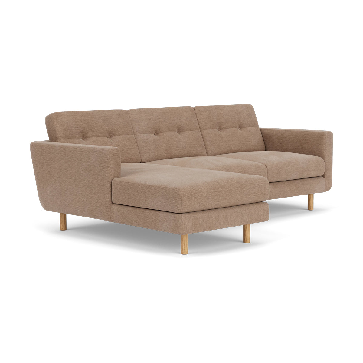 Conrad Fabric Left Chaise Sofa - Modern L-Shaped Sectional Couch with Reversible Chaise Lounge for Living Room, Apartment & Home Theater Comfortable Seating