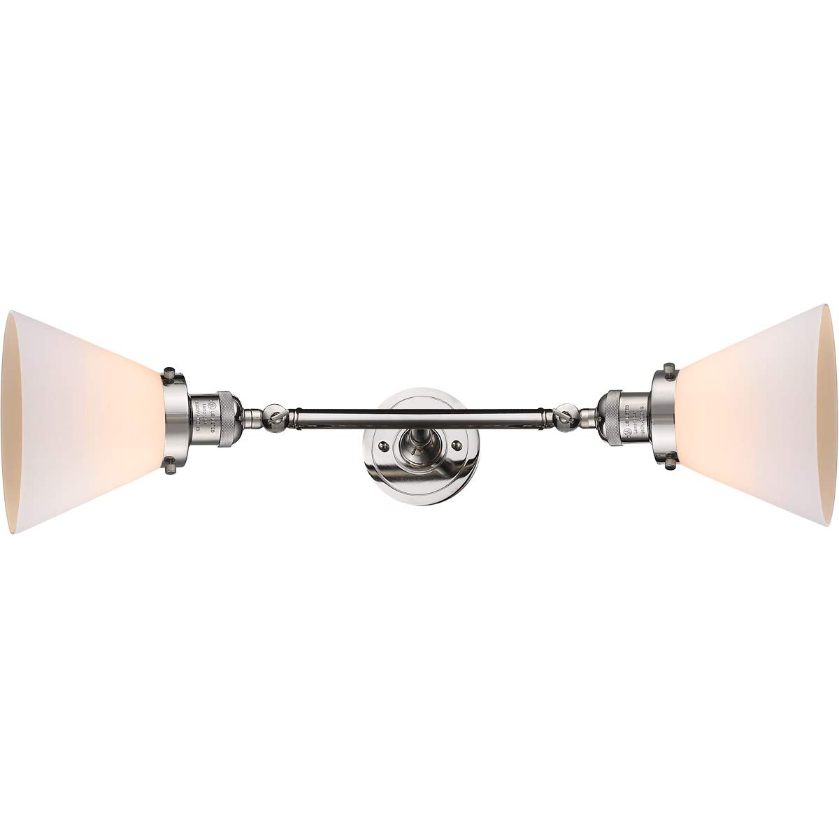 Vintage Dimmable LED Bathroom Light Fixture - 2 Lights, Polished Nickel Finish, Energy Efficient, Waterproof for Bathroom Vanity or Powder Room Lighting