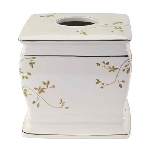 Avanti Linens Decorative Tissue Box Cover - Nature Inspired Home Decor for Countertops, Gilded Birds Collection | Perfect for Living Room, Bedroom & Bathroom Décor