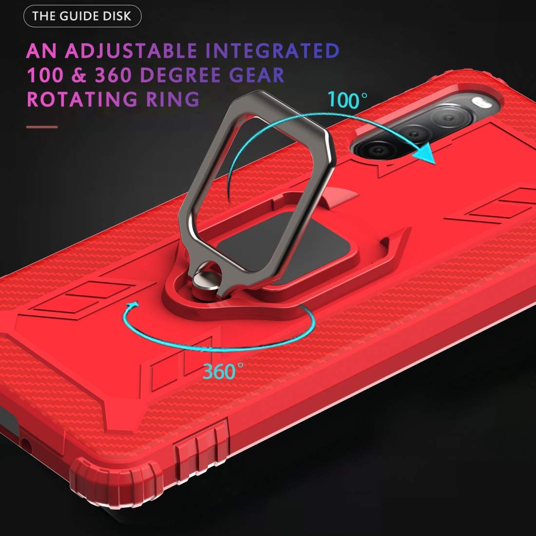 Premium Carbon Fiber Phone Case with 360° Rotating Ring Stand - Slim Protective Cover for iPhone 15 Pro Max | Perfect for Work, Travel & Hands-Free Viewing
