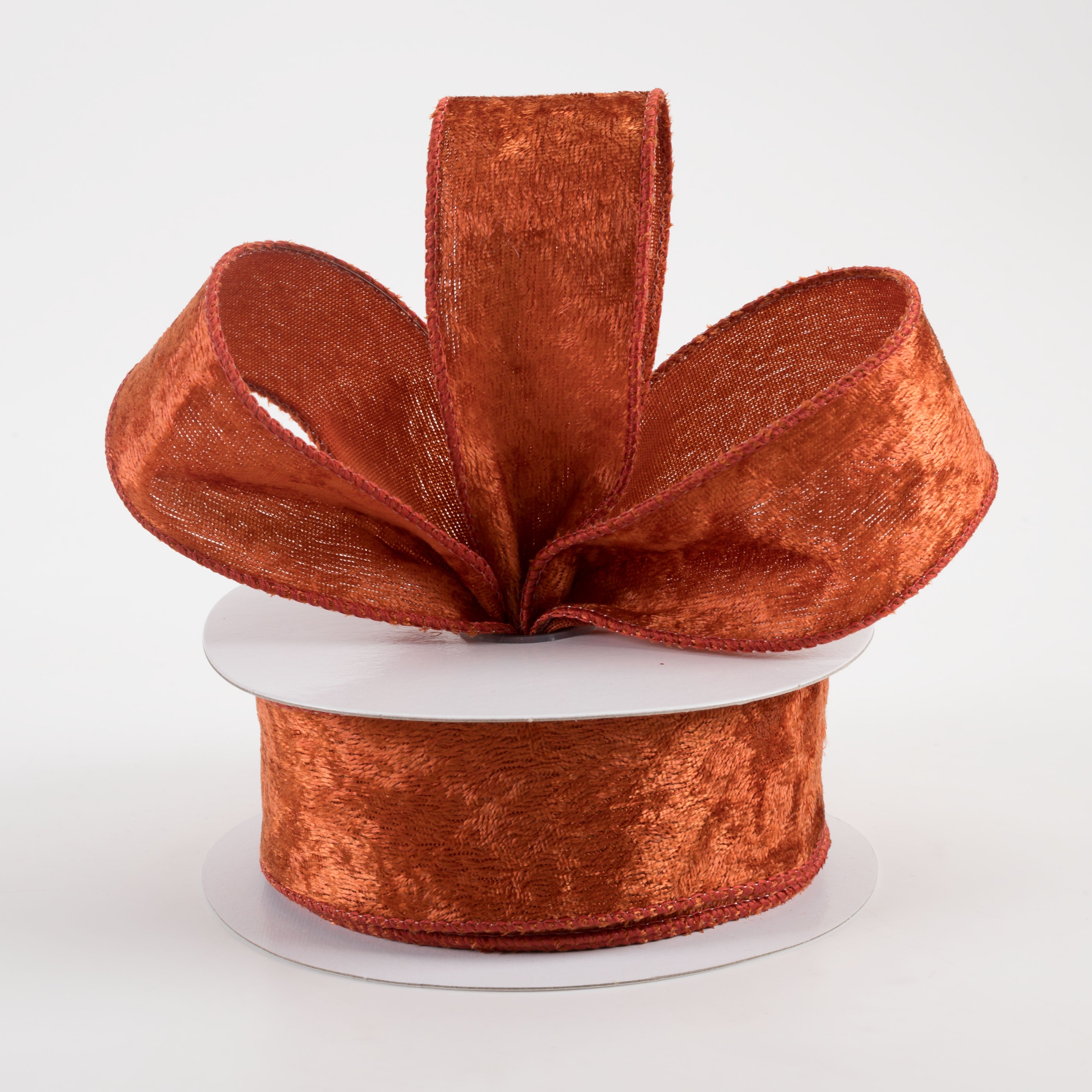 1.5 Inch Lush Velvet Ribbon - Dark Orange (10 Yards) for Gift Wrapping, DIY Crafts, Hair Bows, and Home Decor