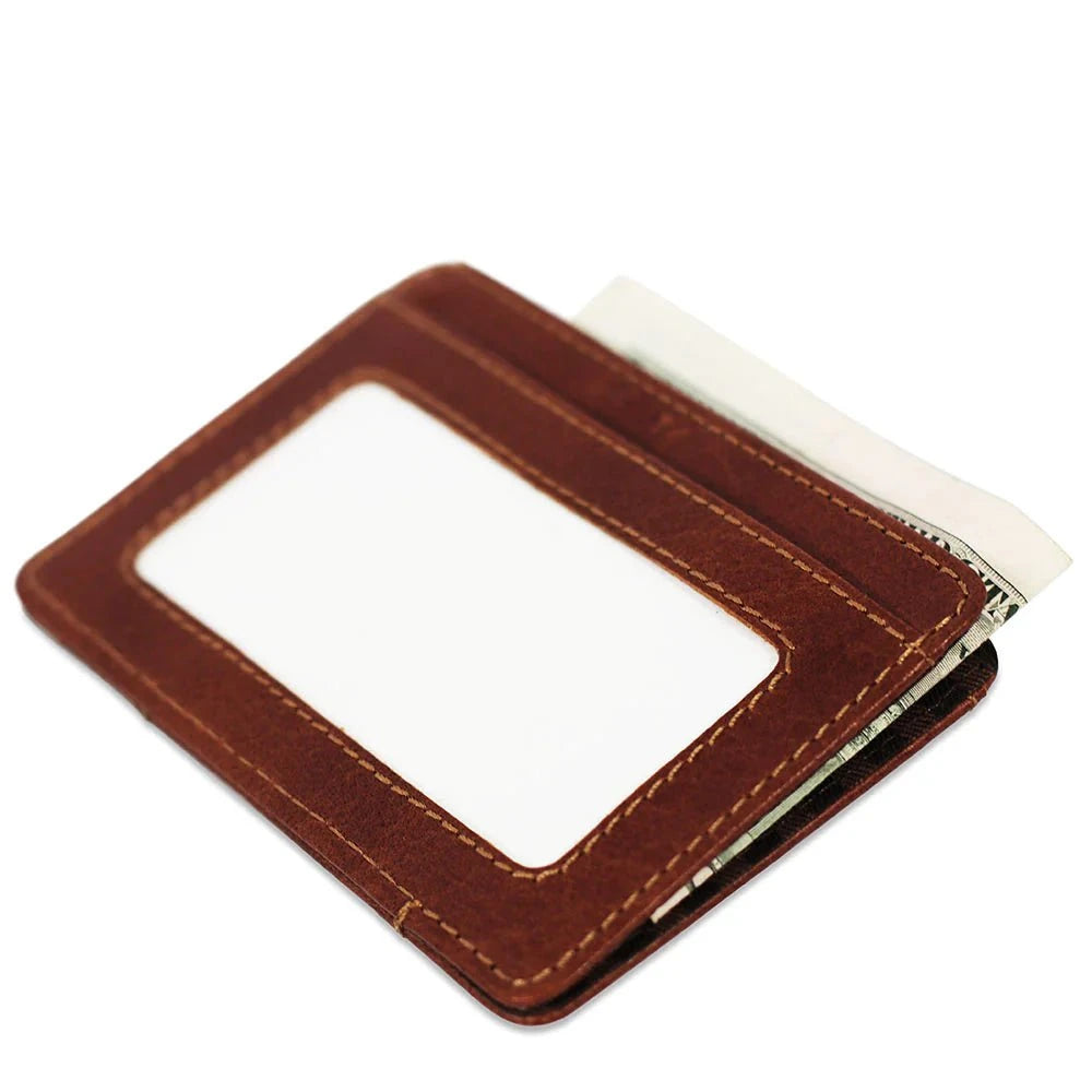 Jack Georges Slim Wallet The Mitchell - Genuine Leather Minimalist Wallet for Men - Perfect for Everyday Carry, Travel & Business Use
