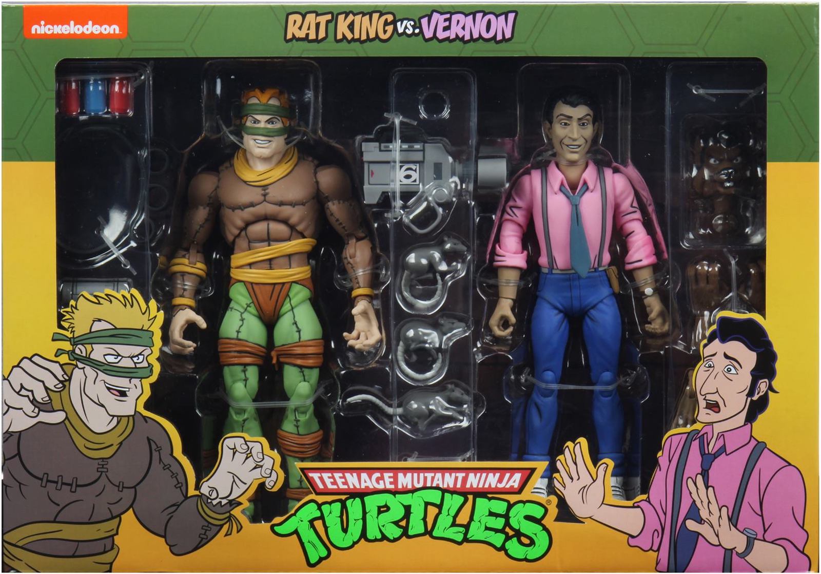 NECA Teenage Mutant Ninja Turtles Action Figure - Rat King vs Vernon 2-Pack Collectible Set for TMNT Fans | Perfect for Display, Play, and Comic Book Collectors