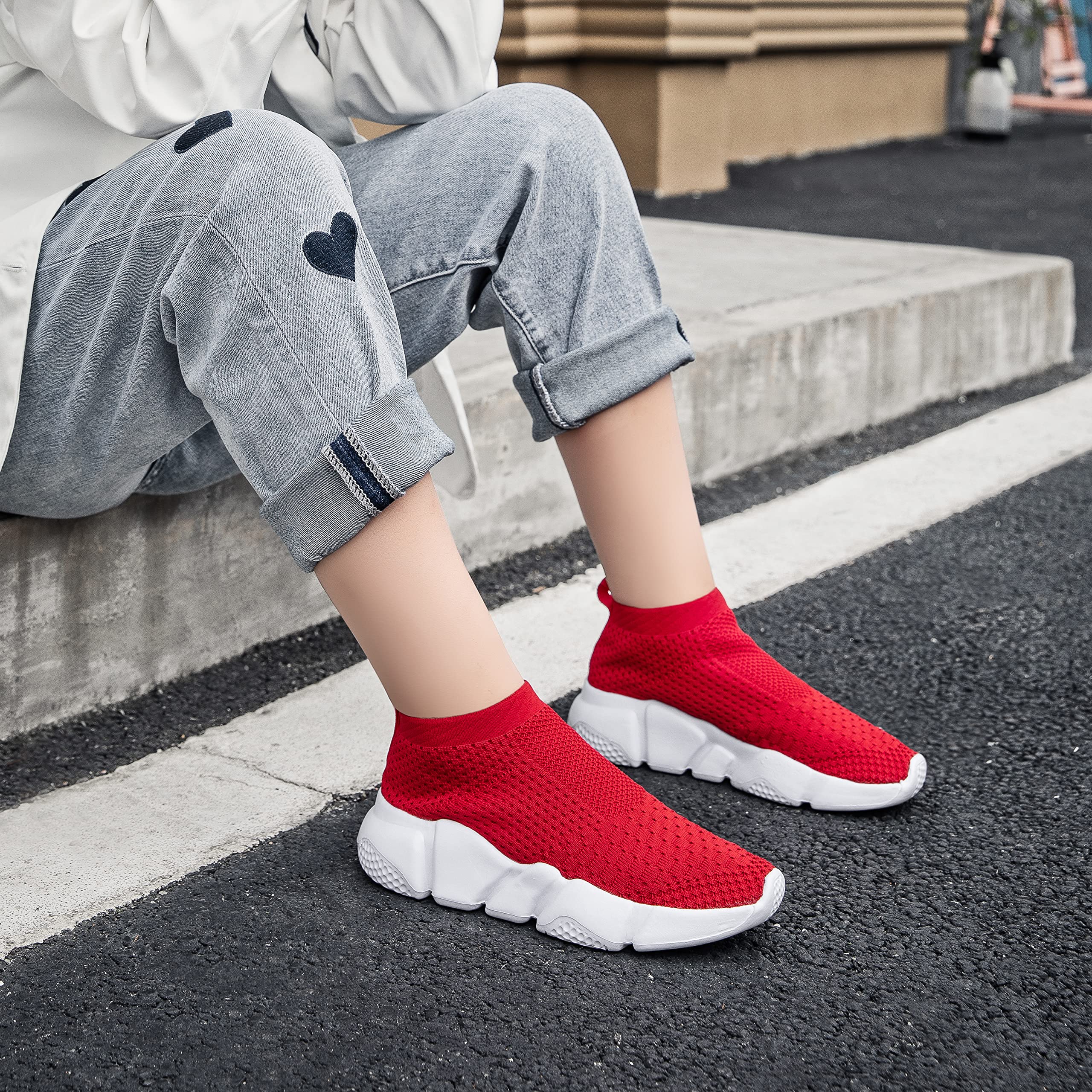 **Santiro Boys & Girls Breathable Knit Slip-On Socks Shoes - Lightweight Comfort for School, Play & Everyday Wear**
