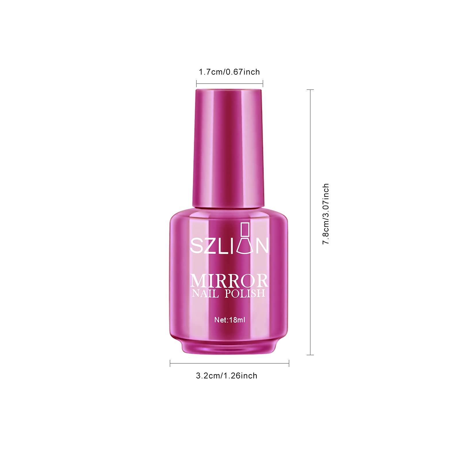 KYDA 18ml Metallic Mirror Nail Polish - Long Lasting High Shine, Reflective Chrome Finish for Manicure & Nail Art - #06 Silver Shade - Perfect for Parties, Weddings & Special Occasions