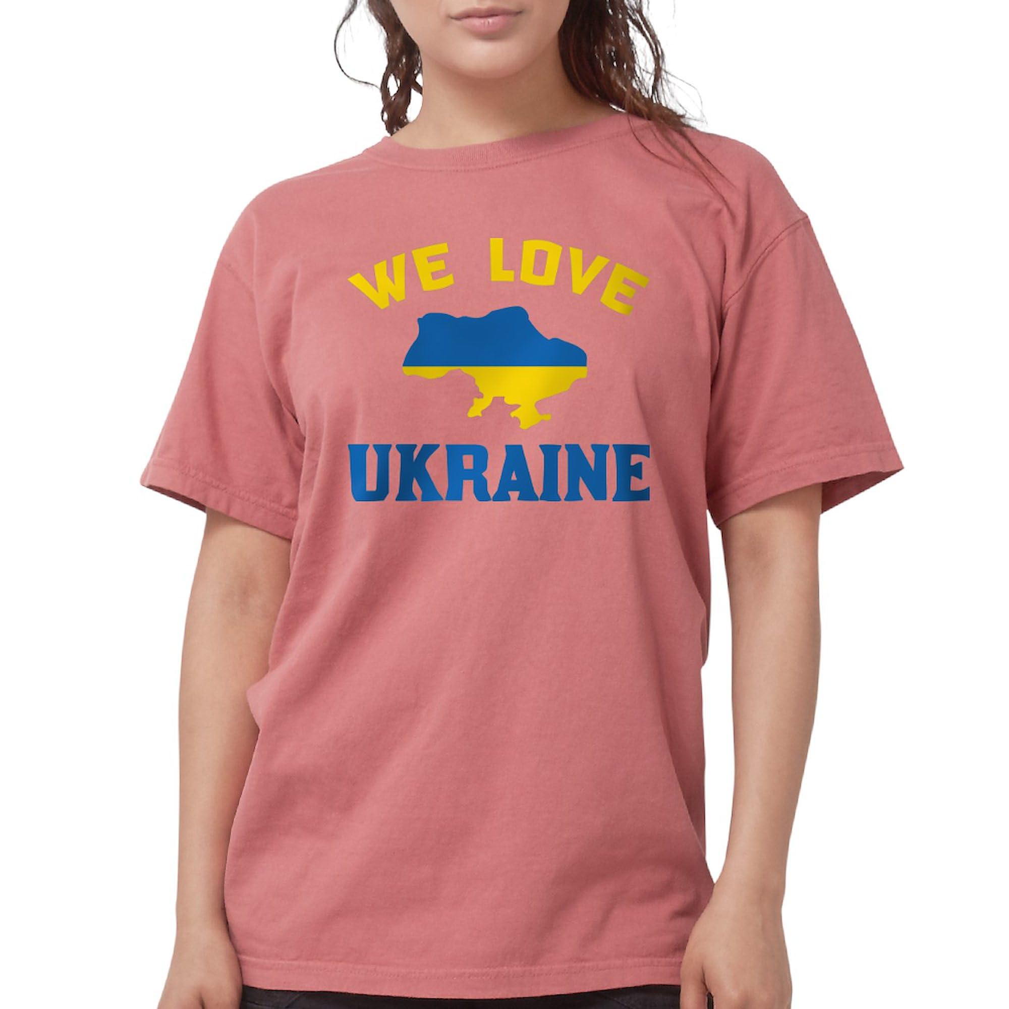 We Love Ukraine T-Shirt for Women - Comfort Colors Soft Cotton Tee - Support Ukraine with Stylish Casual Wear for Everyday & Special Occasions