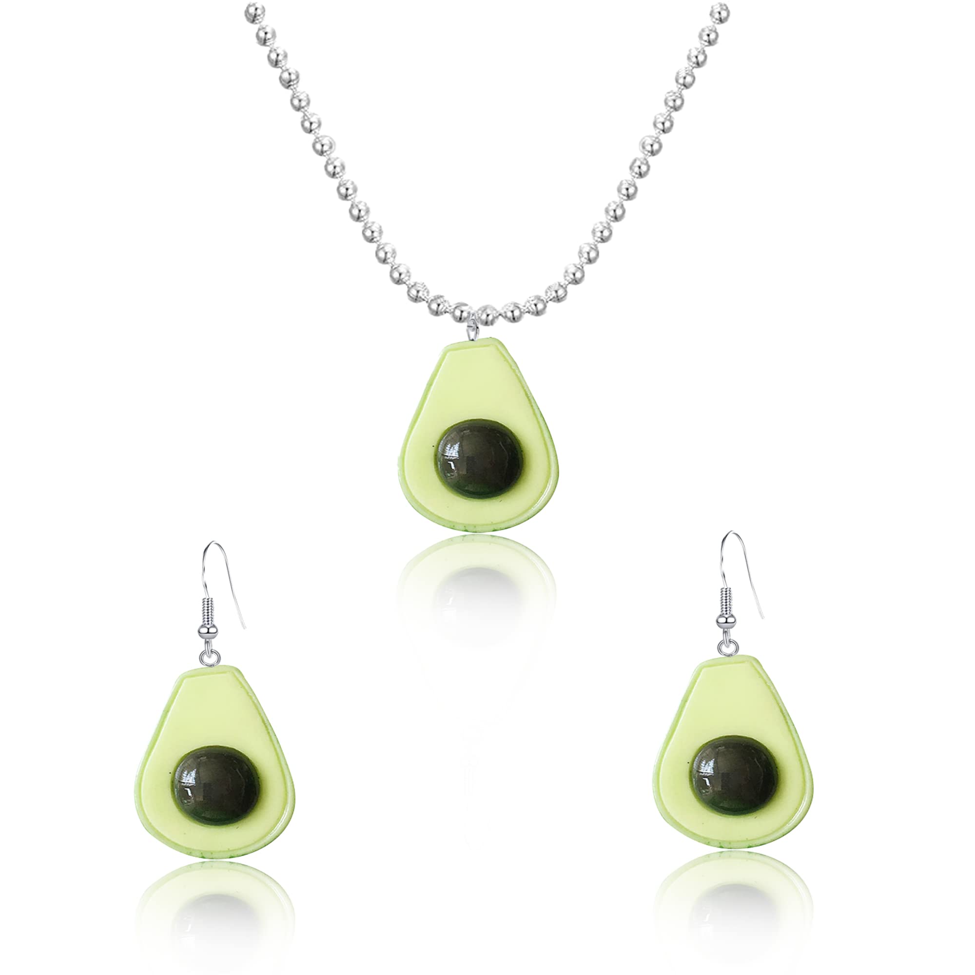 2PCS Tropical Pineapple Earrings & Pendant Necklace Set - Yellow Fruit & Green Leaf Dangle Jewelry for Women | Perfect for Summer, Beach, and Vacation Outfits
