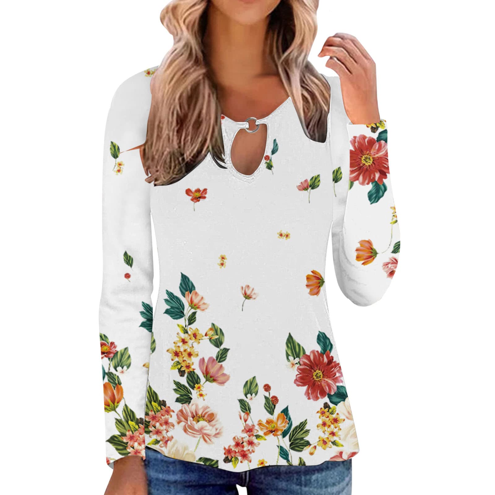 Women's Casual Long Sleeve V-Neck Tunic Tops - Fall & Spring Blouses for Women 2023 | Perfect for Office Wear, Date Nights & Everyday Outfits