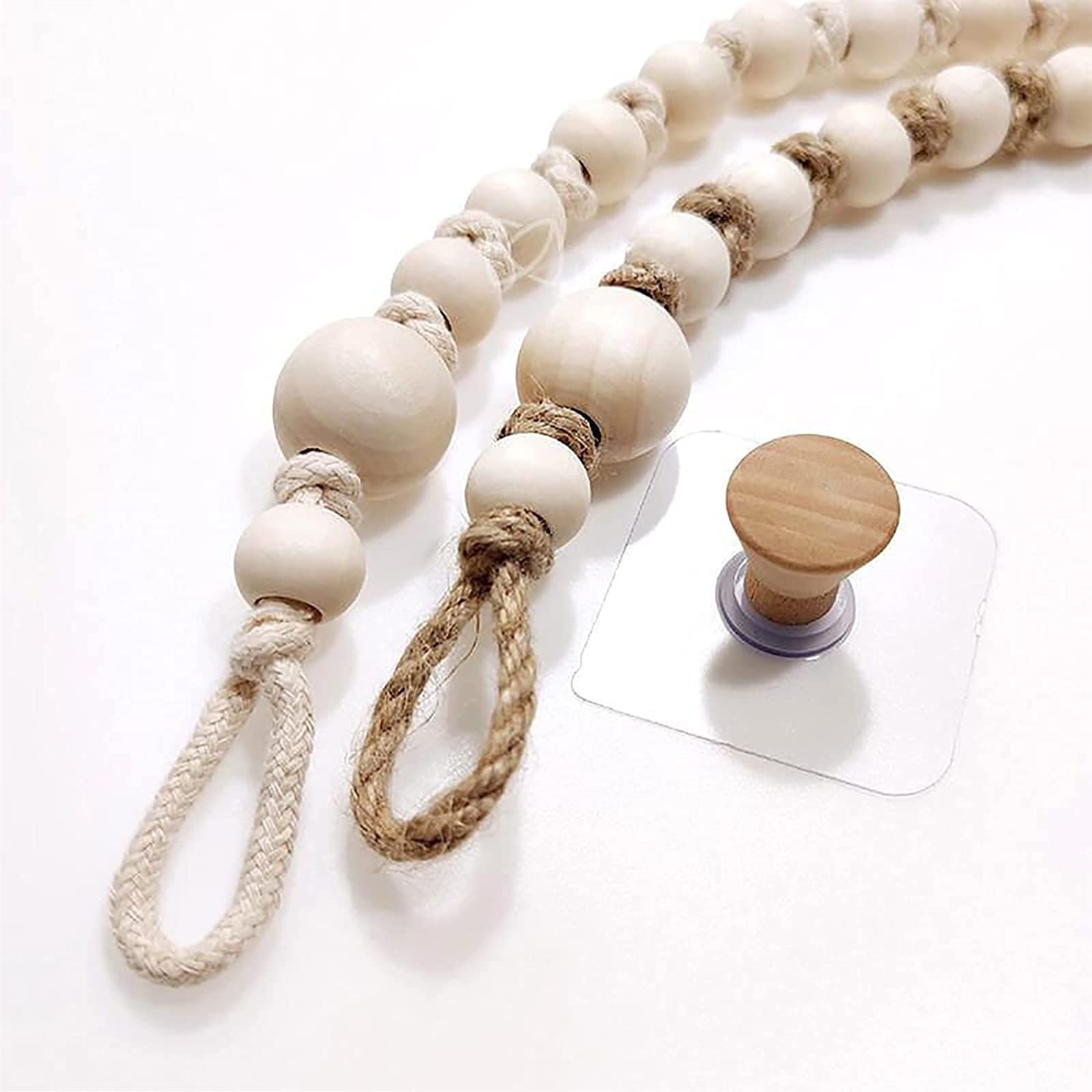 Self-Adhesive Toilet Paper Holder - Retro Industrial Rope Tissue Roll Holder, Wall Mounted Bathroom Towel Rack for Hotel, Kitchen & Home (55cm, Off-White Jute Rope) - Perfect for Small Spaces & Modern Decor