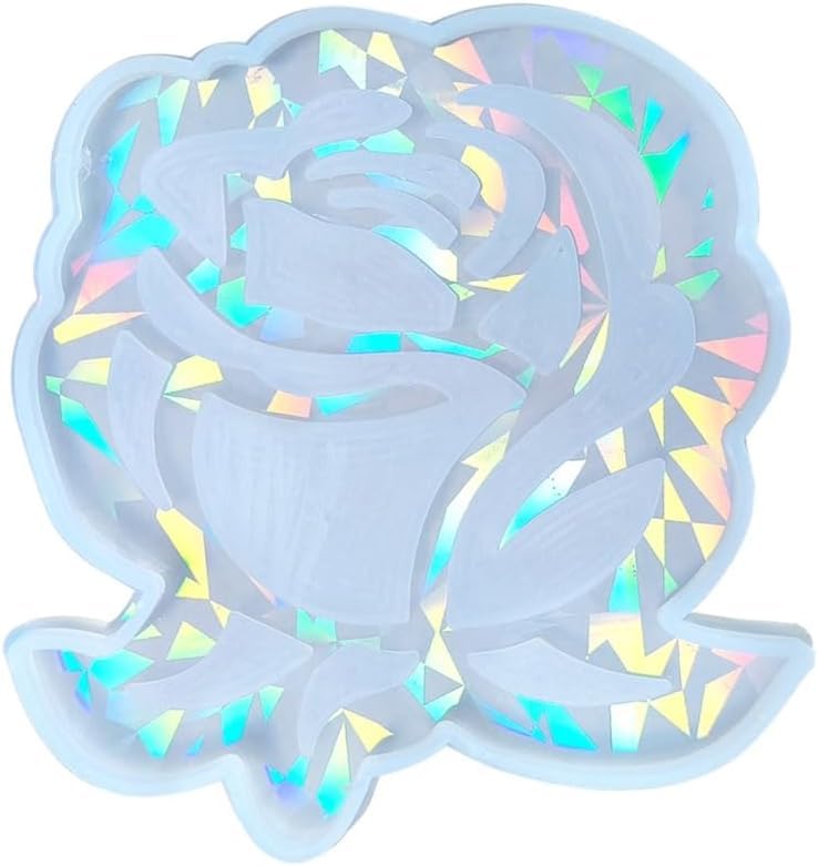 Premium Crystal Flower Silicone Coaster Mold for Epoxy Resin - DIY Rose Cup Mat Craft Kit, Holographic Home Decor & Jewelry Making Supplies | Perfect for Table Setting, Gift Making & DIY Projects