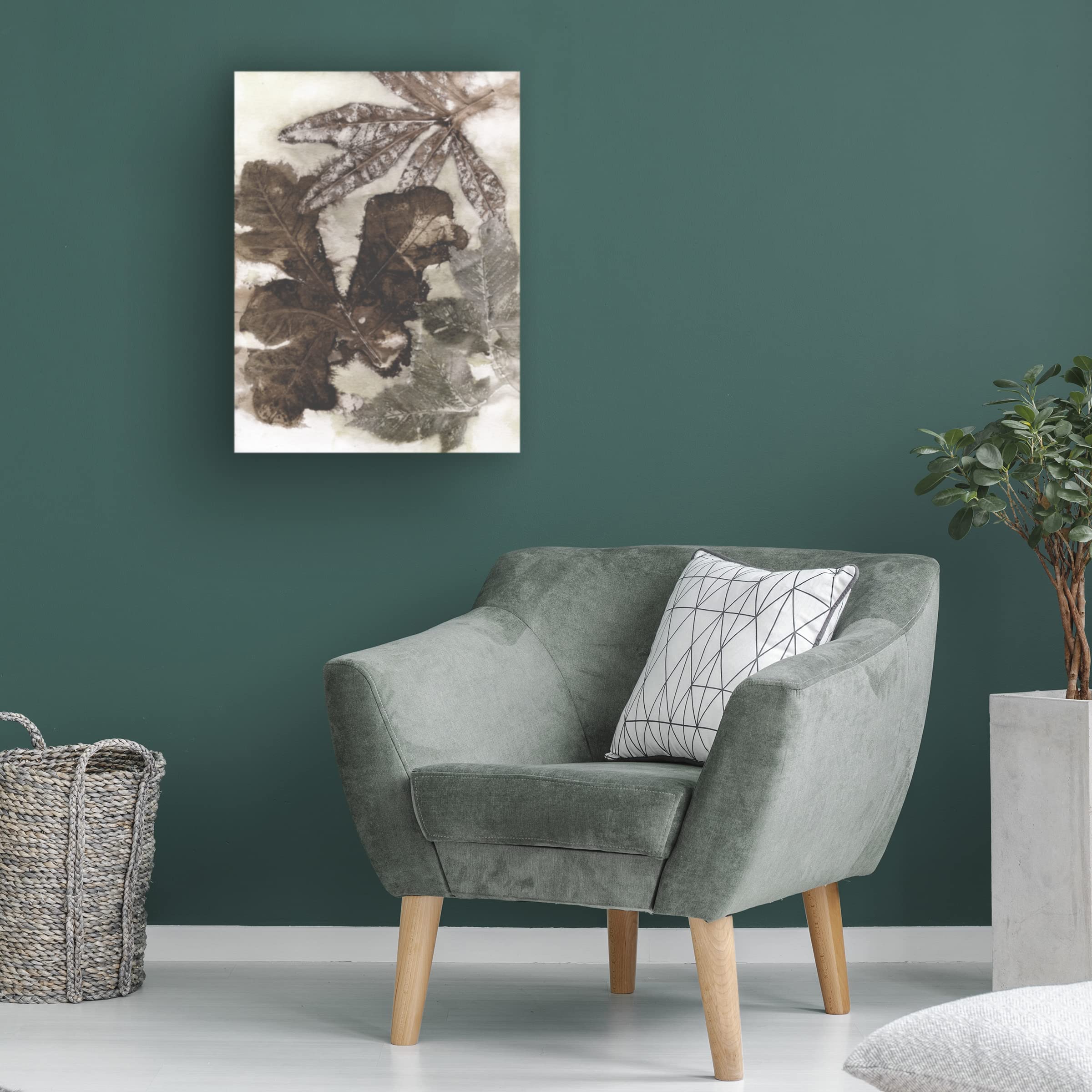 Trademark Fine Art 'Oak Leaves' Canvas Wall Art by Kathryn Phillips - 35x47 Inches, Nature-Inspired Home Decor for Living Room, Bedroom & Office