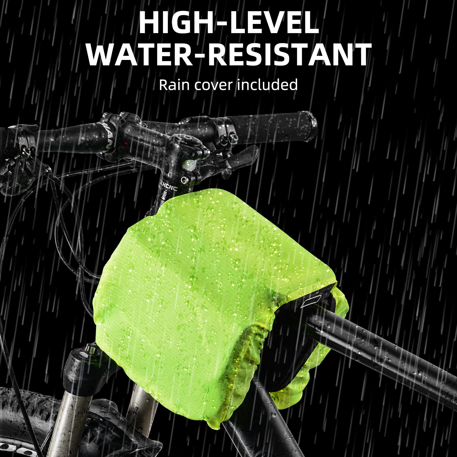 ROCKBROS Waterproof Bike Frame Bag - Large Capacity Top Tube Bicycle Storage Bag with Touchscreen Phone Holder for iPhone X/11/12/13/14 (Under 6.4