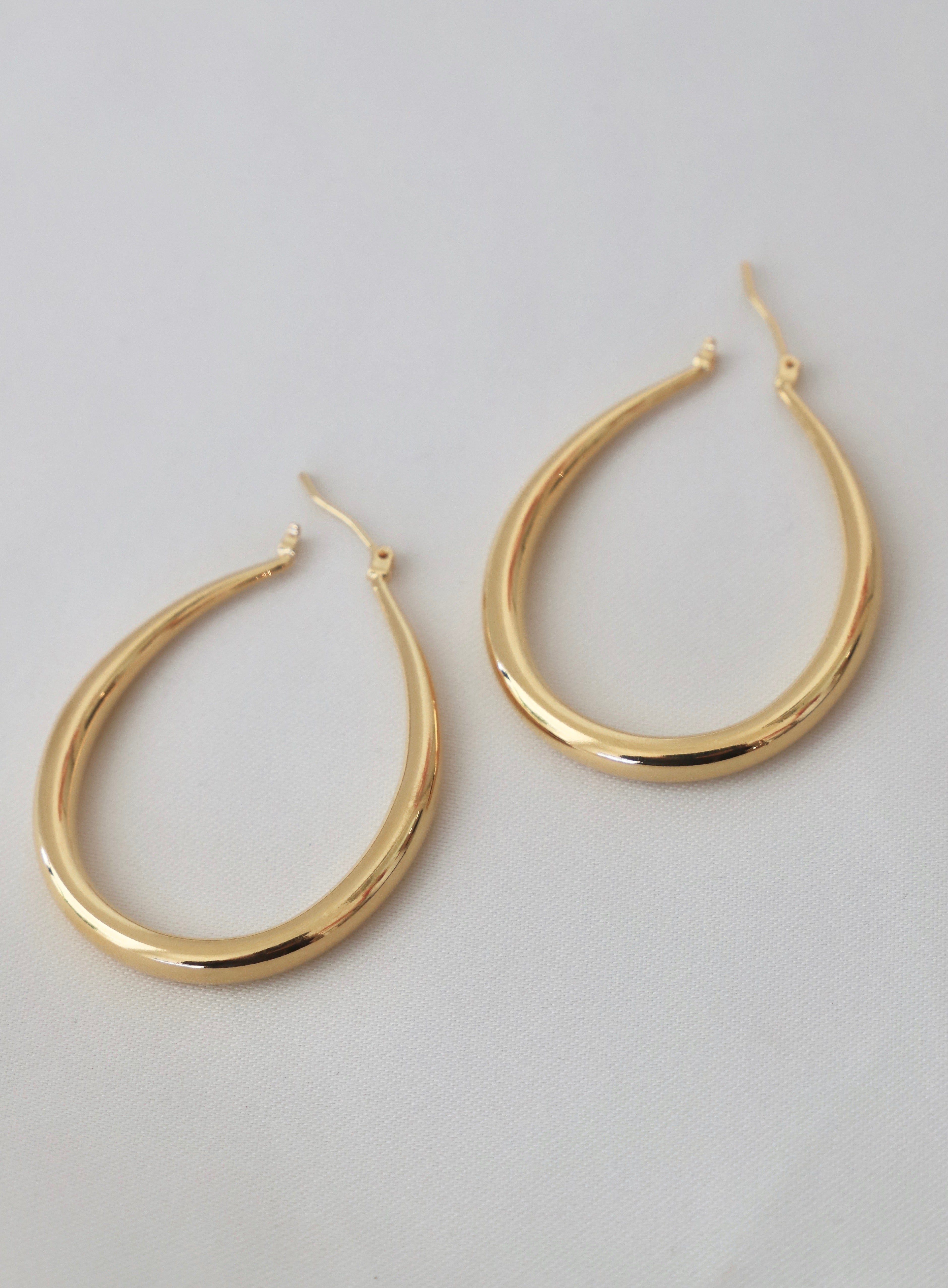 Large Teardrop Hoop Earrings for Women - Trendy Gold & Silver Dangle Earrings for Party, Wedding & Everyday Wear