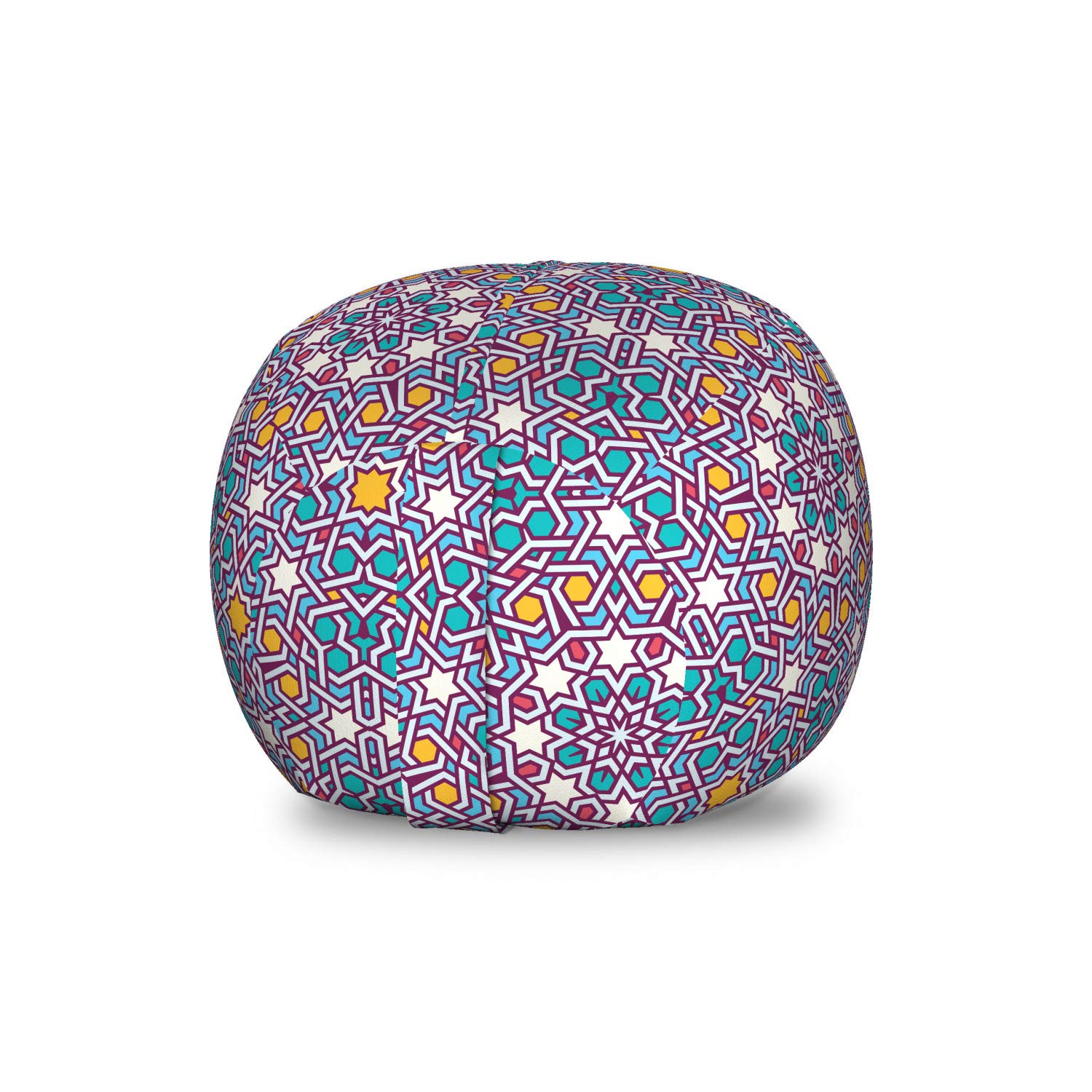 Ambesonne Moroccan Storage Toy Bag Chair - Star Pattern Traditional Oriental Design, Stuffed Animal Organizer, Washable Small Multicolor Storage Bag for Kids' Room, Nursery, or Playroom Organization