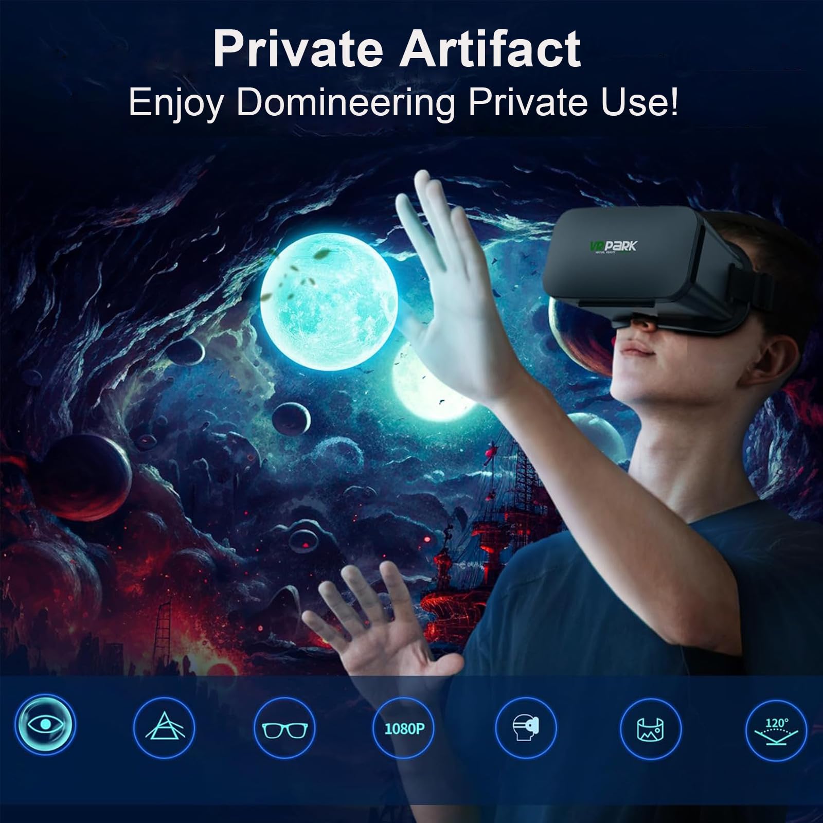 VR Headset for iPhone & Android - Anti-Blue Light 3D Virtual Reality Glasses with Controller | Compatible with 4.5-6.7 Inch Phones | Perfect for Mobile Gaming, 3D Movies & Immersive Entertainment