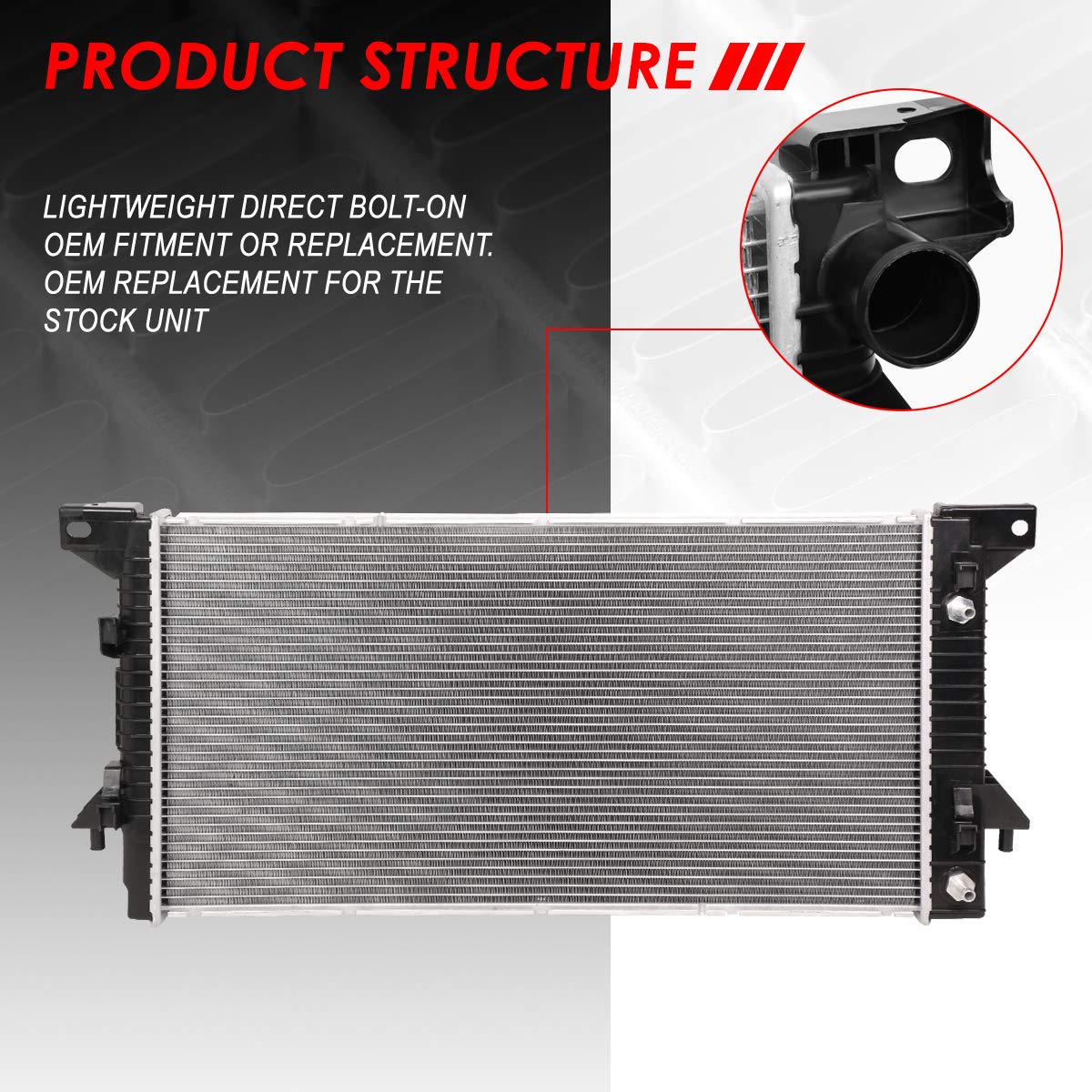 Auto Dynasty DPI 13046 Aluminum Core 1-Row Cooling Radiator for 2007-2013 Ford Expedition & Lincoln Navigator 5.4L V8 - Direct Fit Replacement for Engine Cooling System, Off-Road & Towing Use