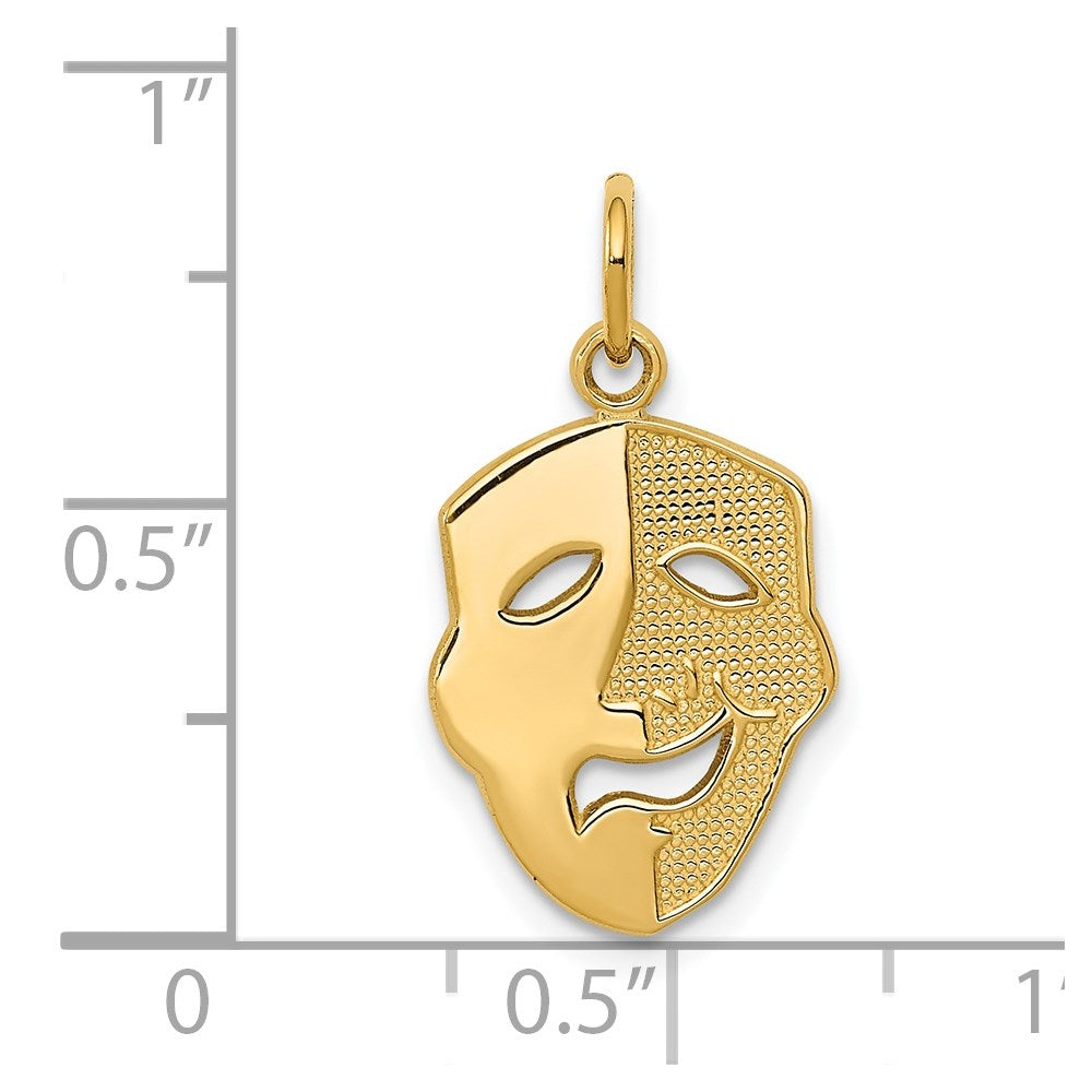 Gold Comedy Mask Charm Pendant - Vintage Theater Jewelry for Necklace & Bracelet - Perfect for Costume Parties, Halloween & Themed Events