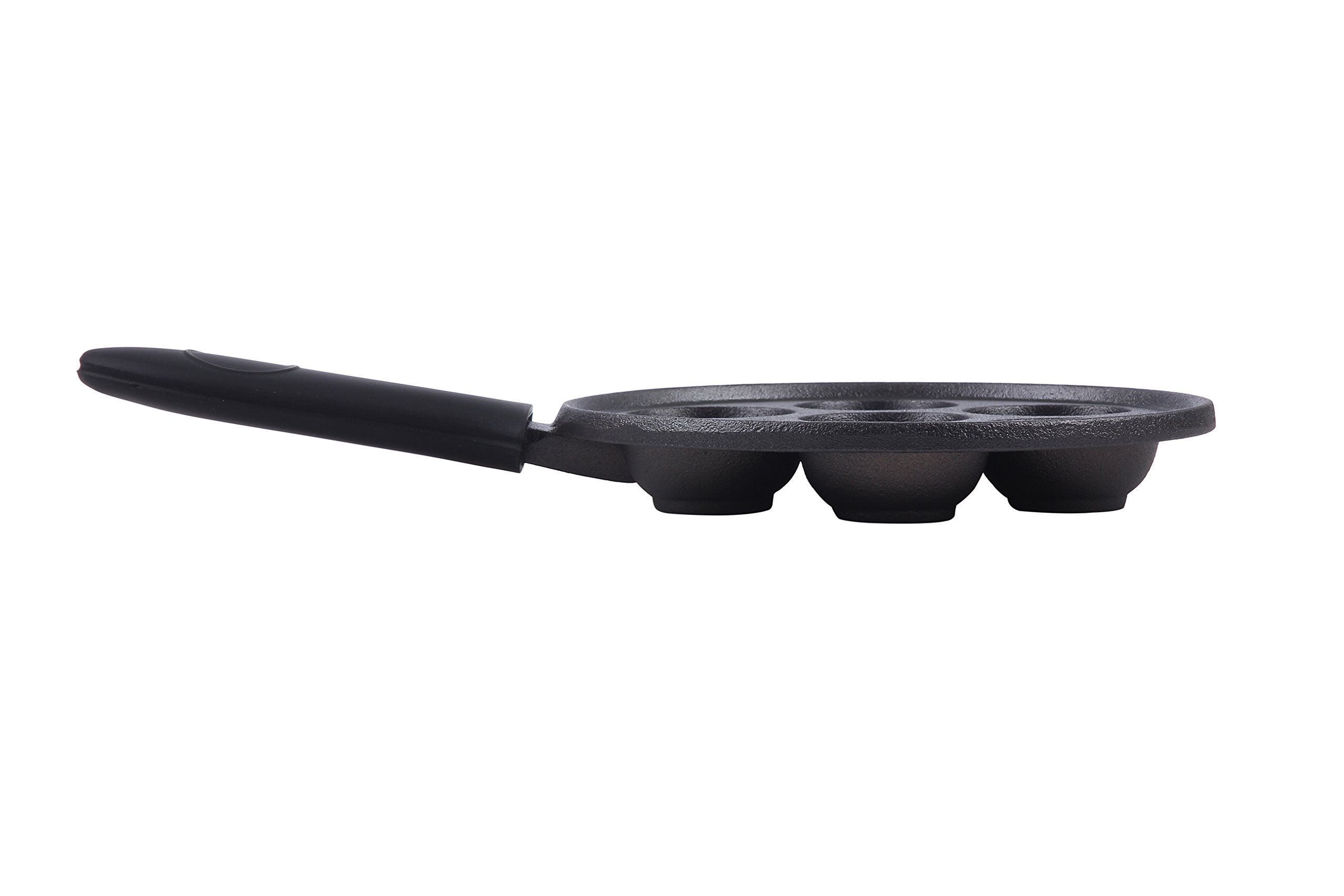 Upstreet Cast Iron Aebleskiver Pan - Danish Ebelskiver Pan for Mini Pancakes, Cake Pops & Takoyaki | Perfect for Breakfast, Desserts & Party Snacks (Black)
