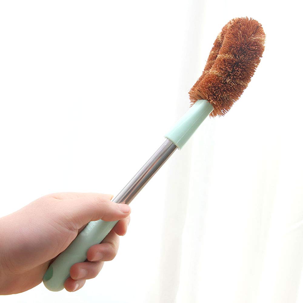 Eco-Friendly Natural Coconut Fiber Dish Scrub Brush - Set of 2 for Kitchen Cleaning, Pots & Pans Scouring - Biodegradable Household Cleaning Brush for Sustainable Home