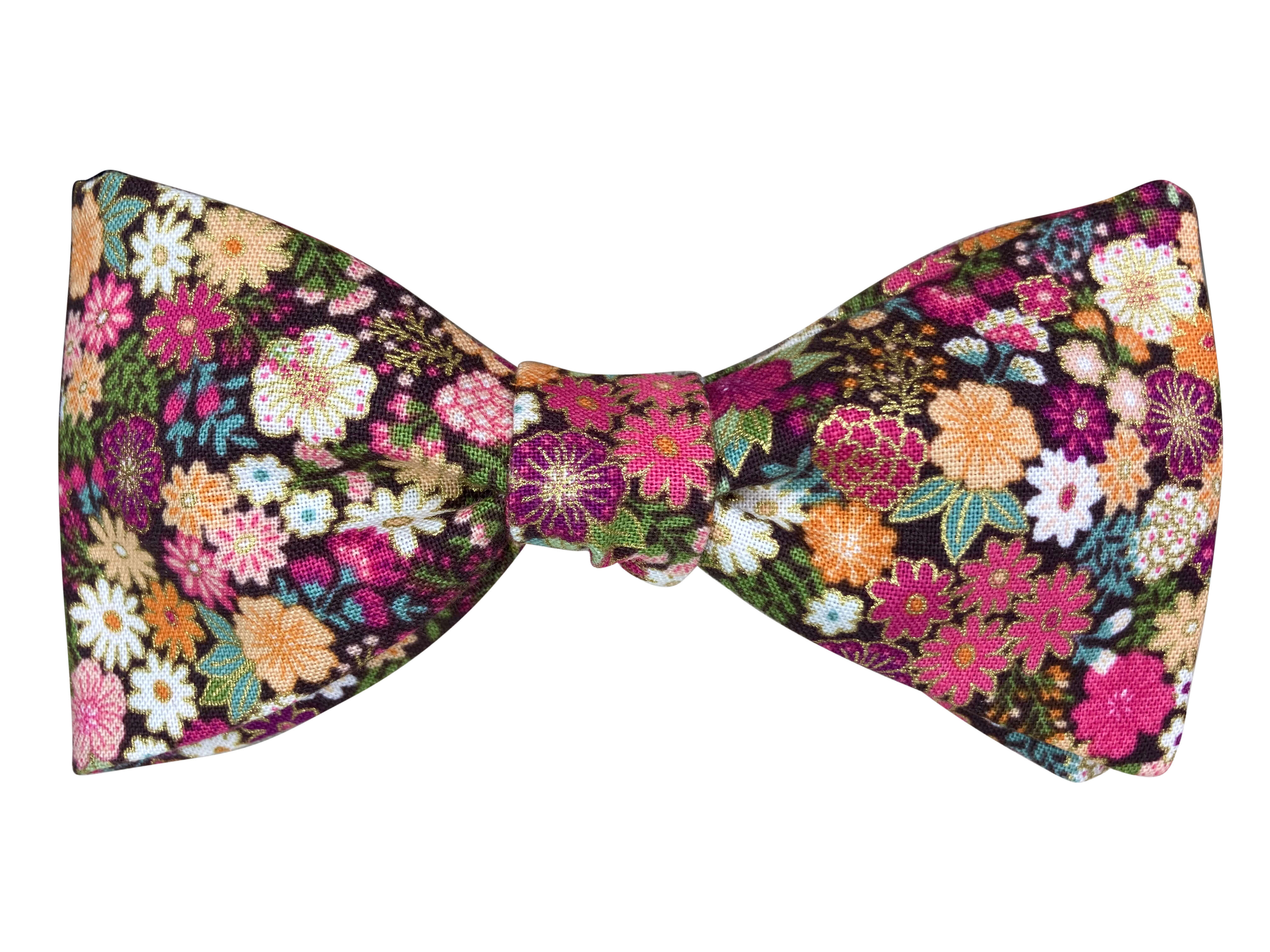 Elegant Pink & Brown Floral Bow Tie for Men - Stylish Wedding, Party & Formal Accessories - Perfect for Prom, Groom & Special Occasions