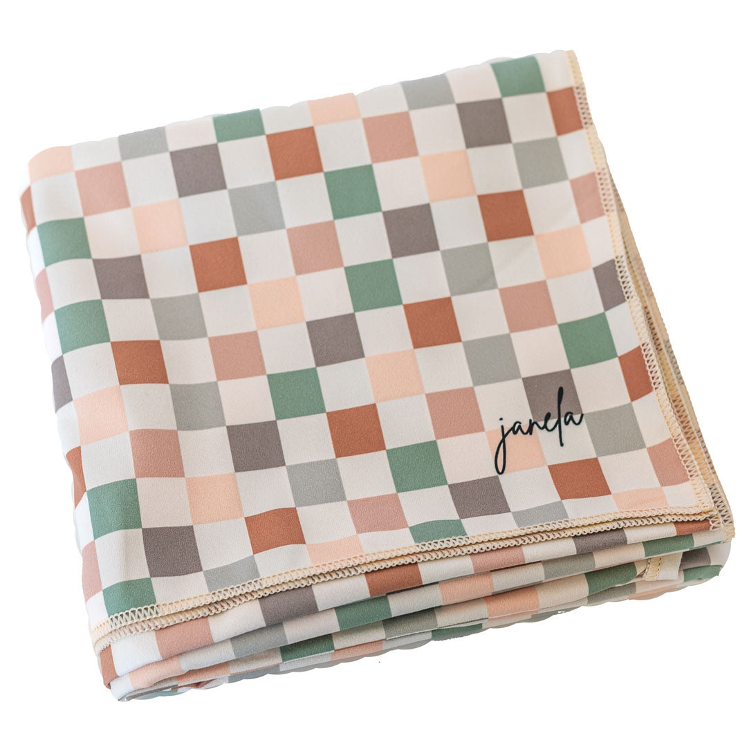 Apricot Sage Pink Checkers