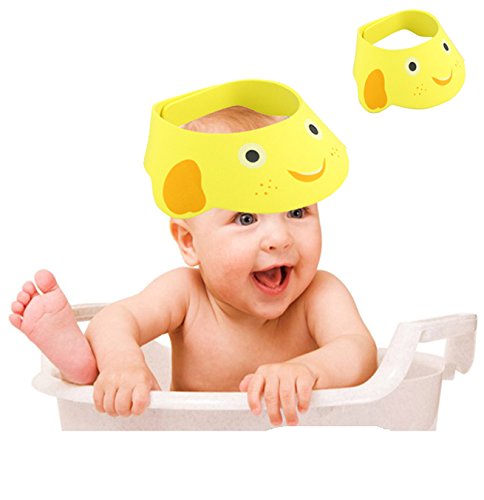 Futaba Baby Shower Bath Protect Soft Cap - Yellow Waterproof Infant Bathing Hat for Newborn Toddler | Perfect for Bath Time, Swimming & Hair Washing Protection