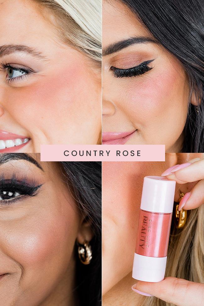 Pink Lily Beauty Radiant Bloom Blushing Drops - Country Rose Liquid Blush for Cheeks & Lips | Natural Glow Makeup for Day & Night Wear | Final Sale