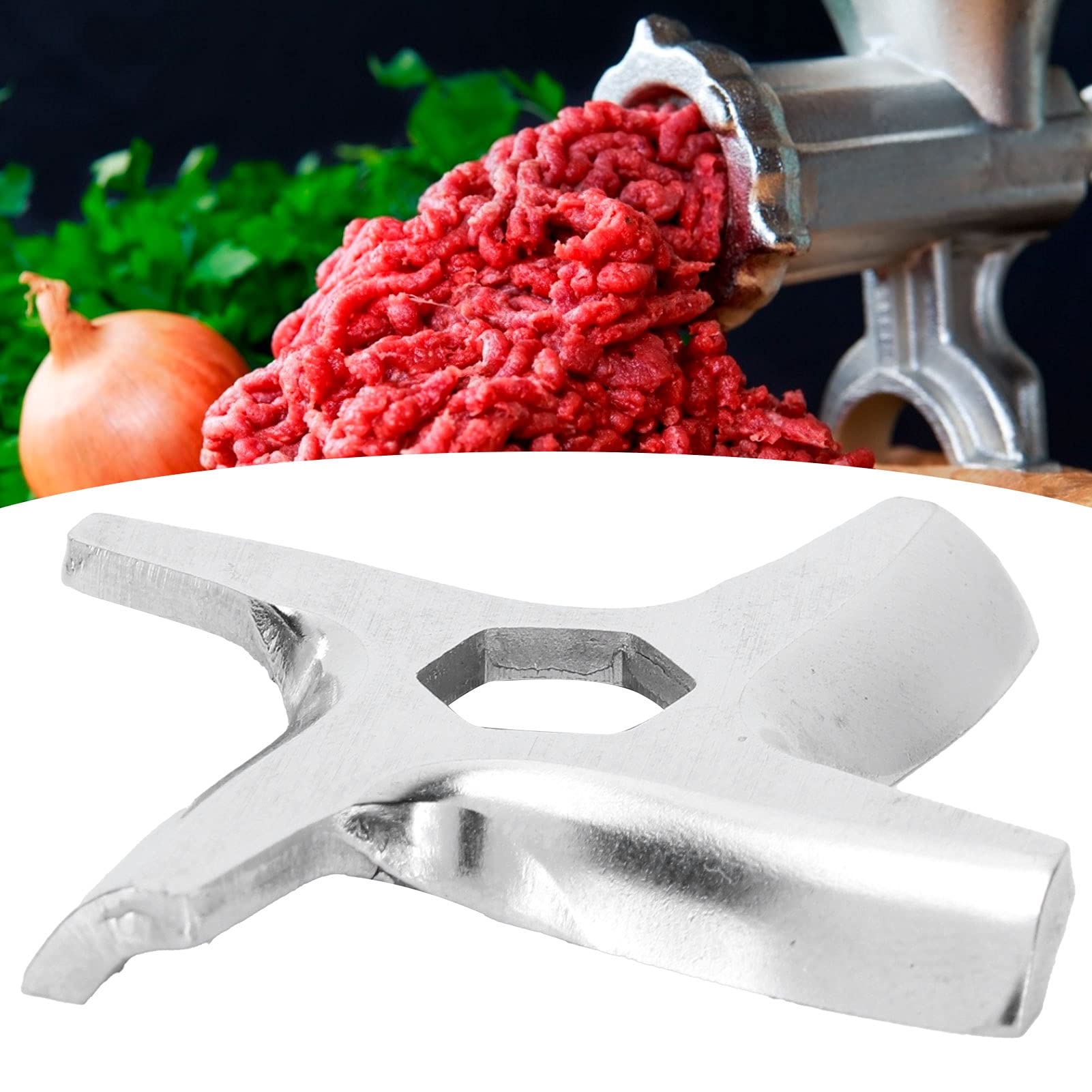 Premium Stainless Steel Meat Grinder Blade - Replacement Cutter for Electric Meat Grinders - Perfect for Home Kitchen, Butcher Shop & Commercial Use - Grind Beef, Pork, Chicken & More with Ease