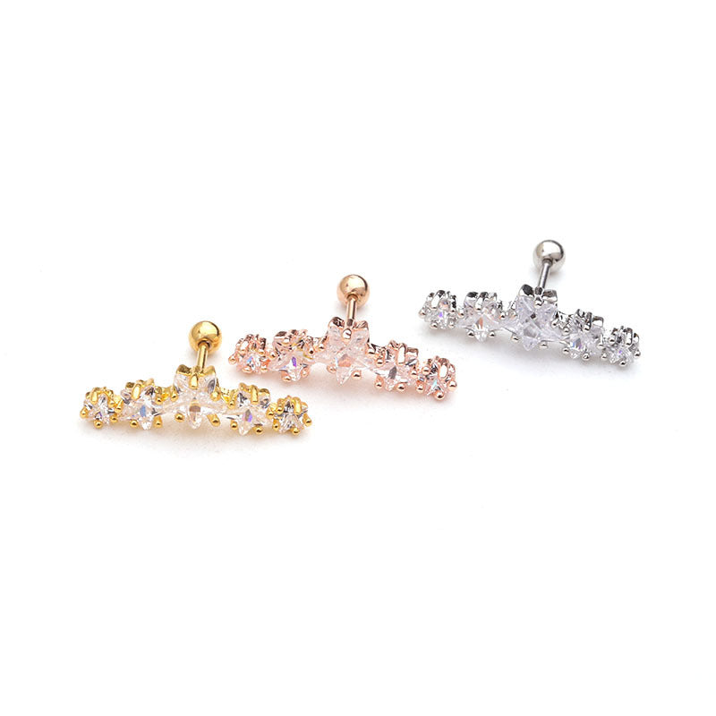 20G Rose Gold Star Conch Helix Stud Earrings for Cartilage Piercing - Hypoallergenic Body Jewelry for Women | Perfect for Everyday Wear, Parties & Special Occasions