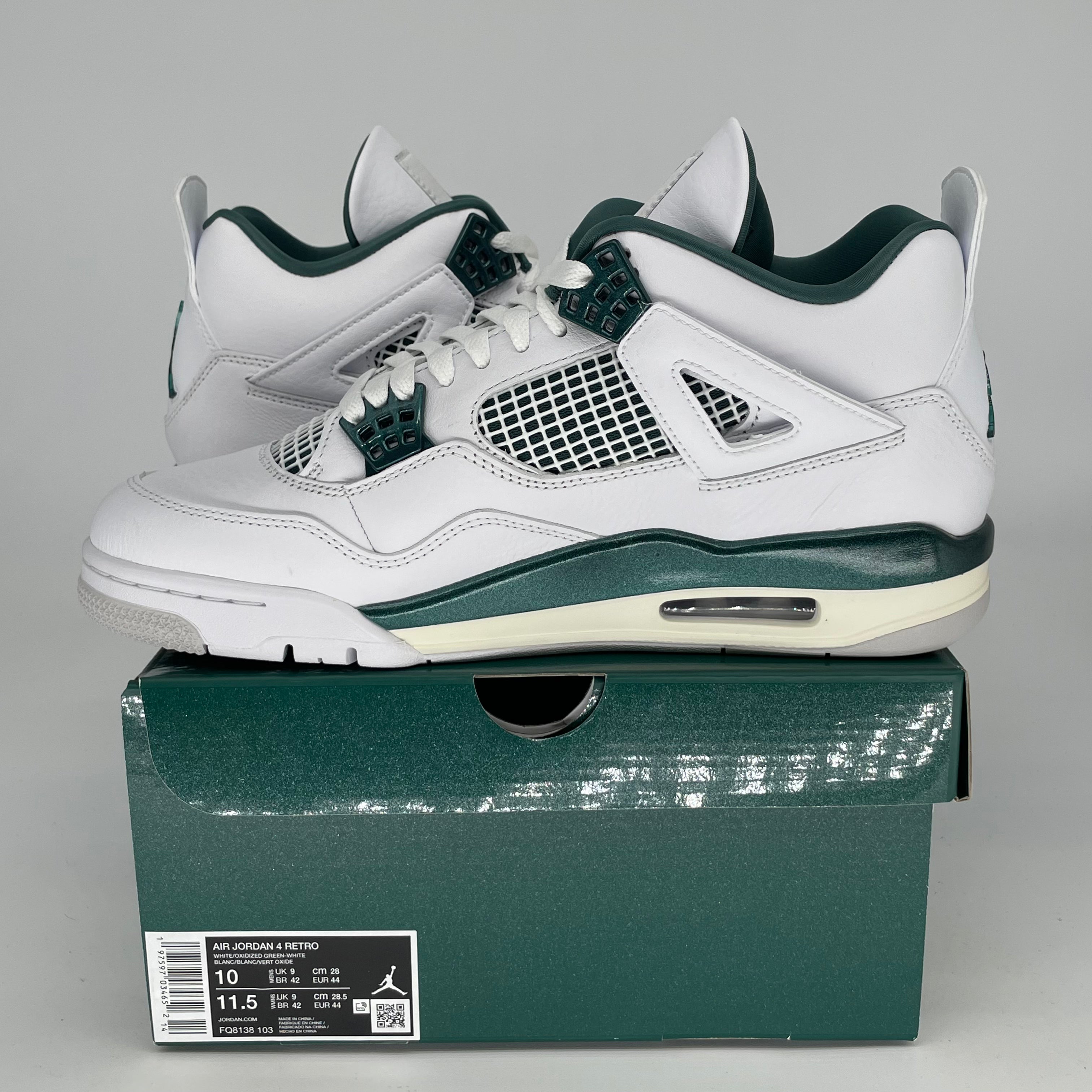 AIR JORDAN 4 OXIDIZED GREEN Men's Basketball Shoes - Size 10/11.5W (FQ8138-103) - Retro Style Sneakers for Streetwear & Casual Wear
