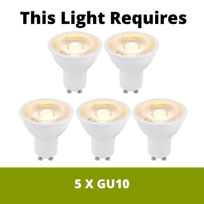 Eglo Locanda Chrome 5-Light Flush Mount Ceiling Light Fixture with White Glass Shades - Perfect for Bedroom, Kitchen, or Dining Room Lighting