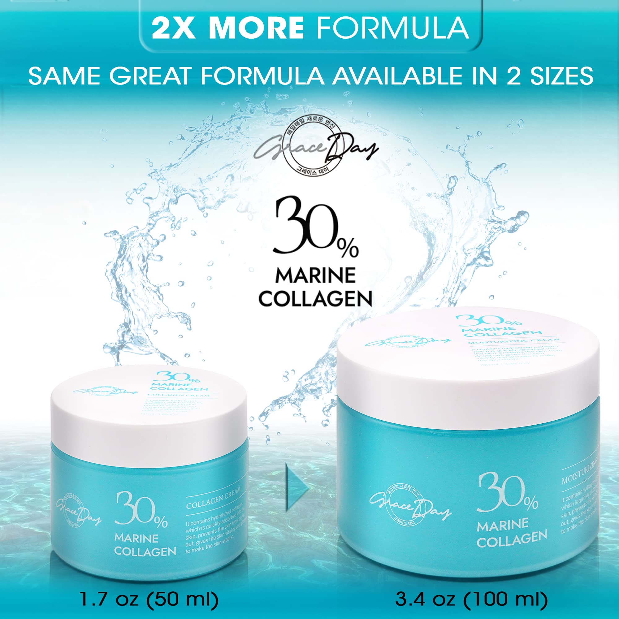 Premium Marine Collagen Anti-Aging Face Cream with Peptides & Hyaluronic Acid - Deep Hydration Day & Night Moisturizer for Wrinkles & Fine Lines - Antioxidant-Rich Korean Skincare (3.4 oz) - Perfect for Dry Skin & Mature Skin Care Routine