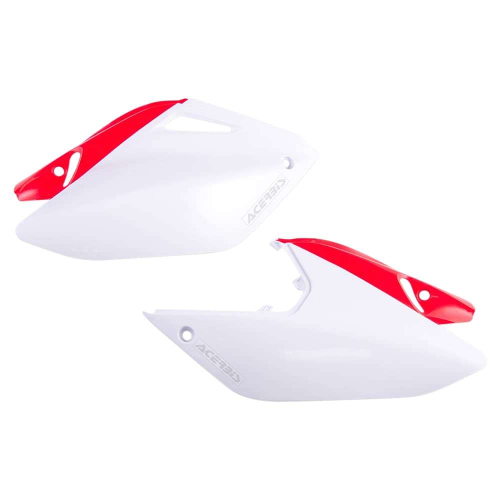 Acerbis 2071081030 White/Red Side Panels for Dirt Bikes - Durable Replacement Parts for Off-Road Motorcycles | Perfect for Trail Riding & Motocross Racing
